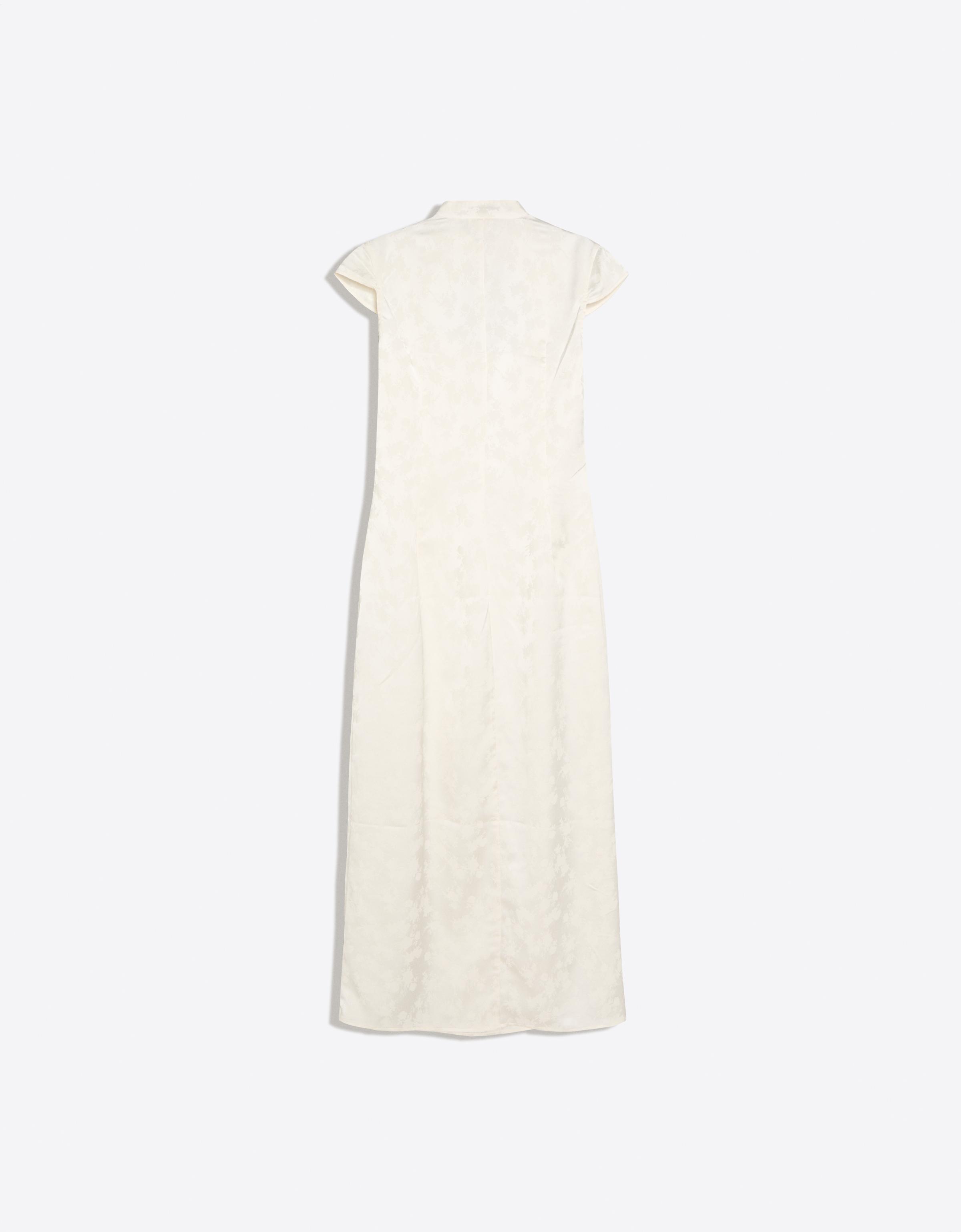 Sateen jacquard midi dress — White