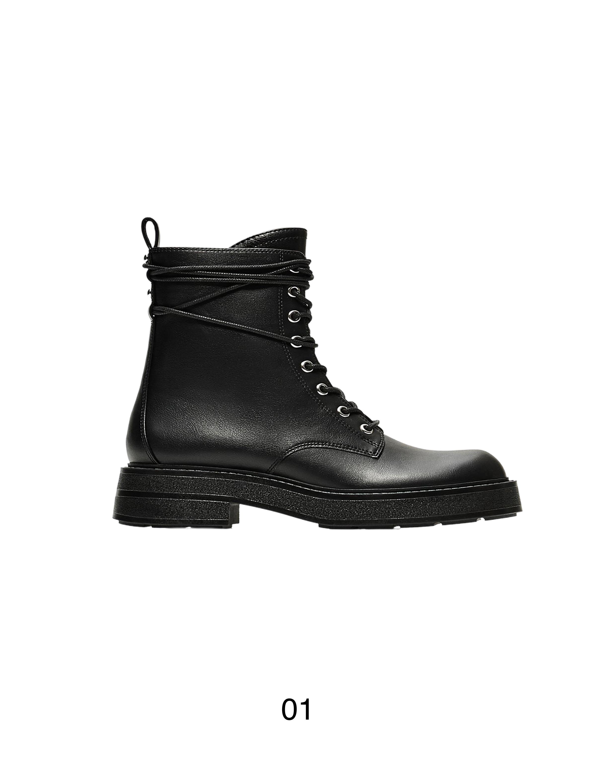 Lace-up ankle boots — BLACK