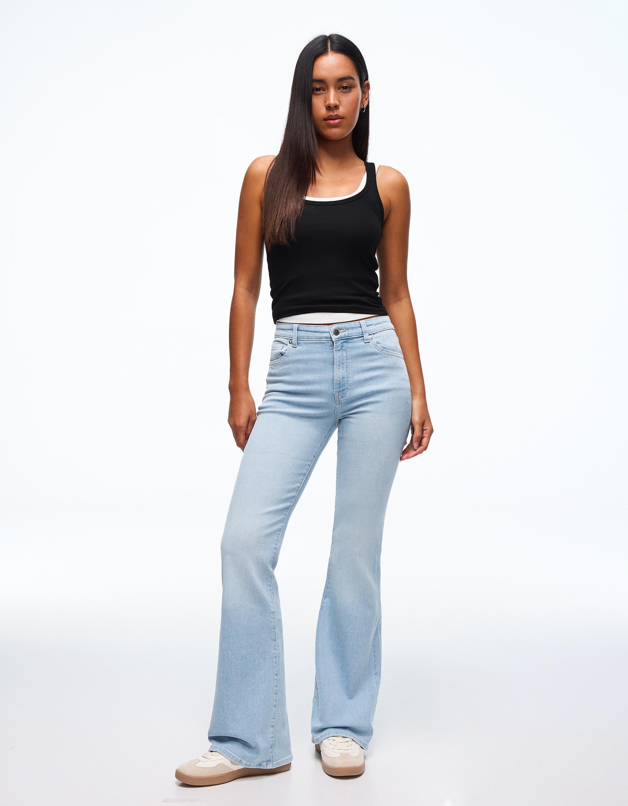 High-waist flared jeans