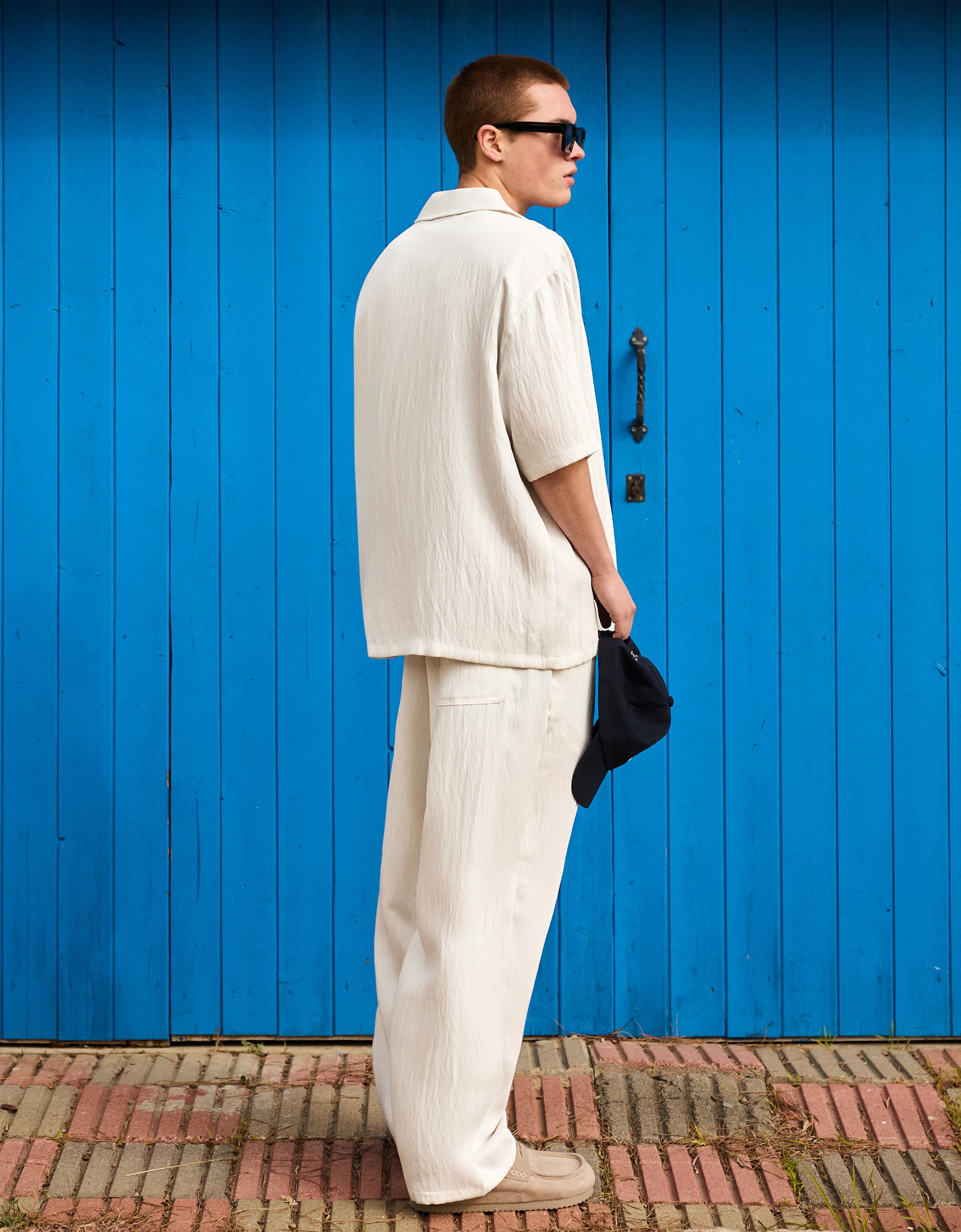 Rustic baggy trousers — White