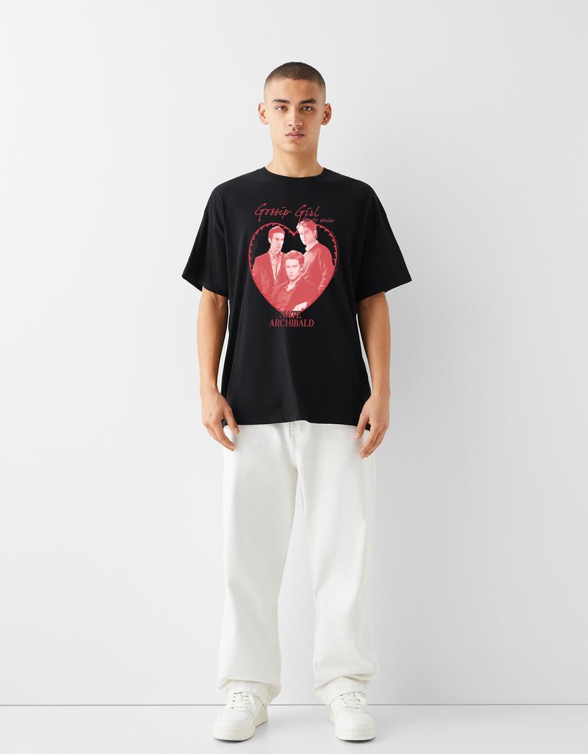 Gossip Girl short sleeve T-shirt-Black-4