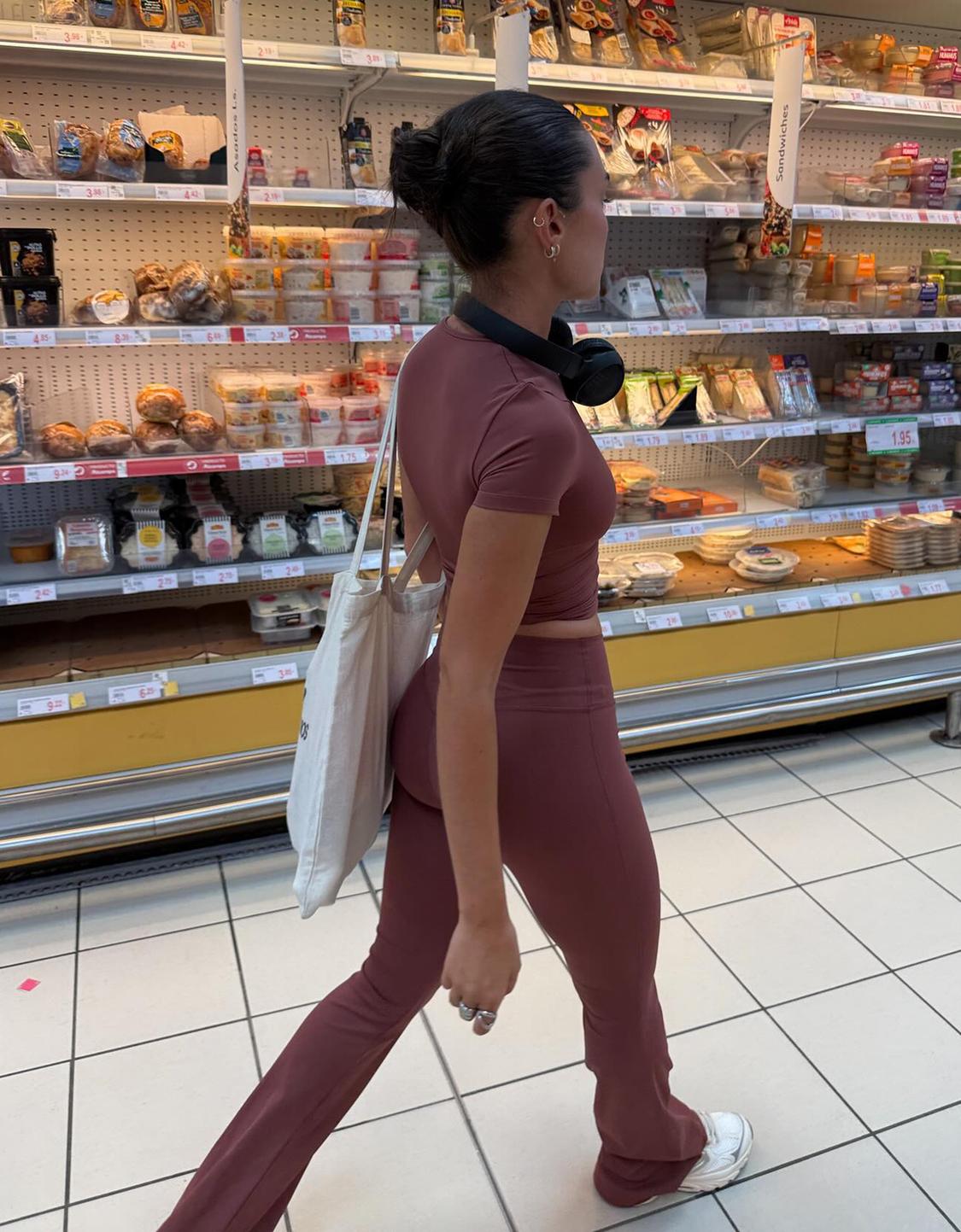 Technical flare trousers