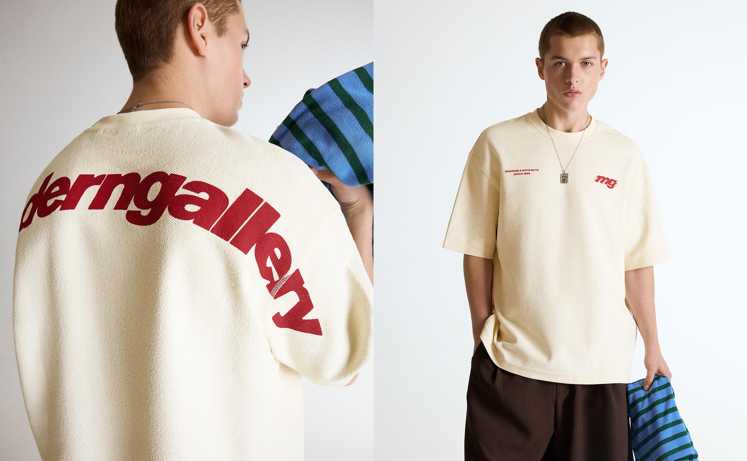 Fleece print T-shirt — Beige