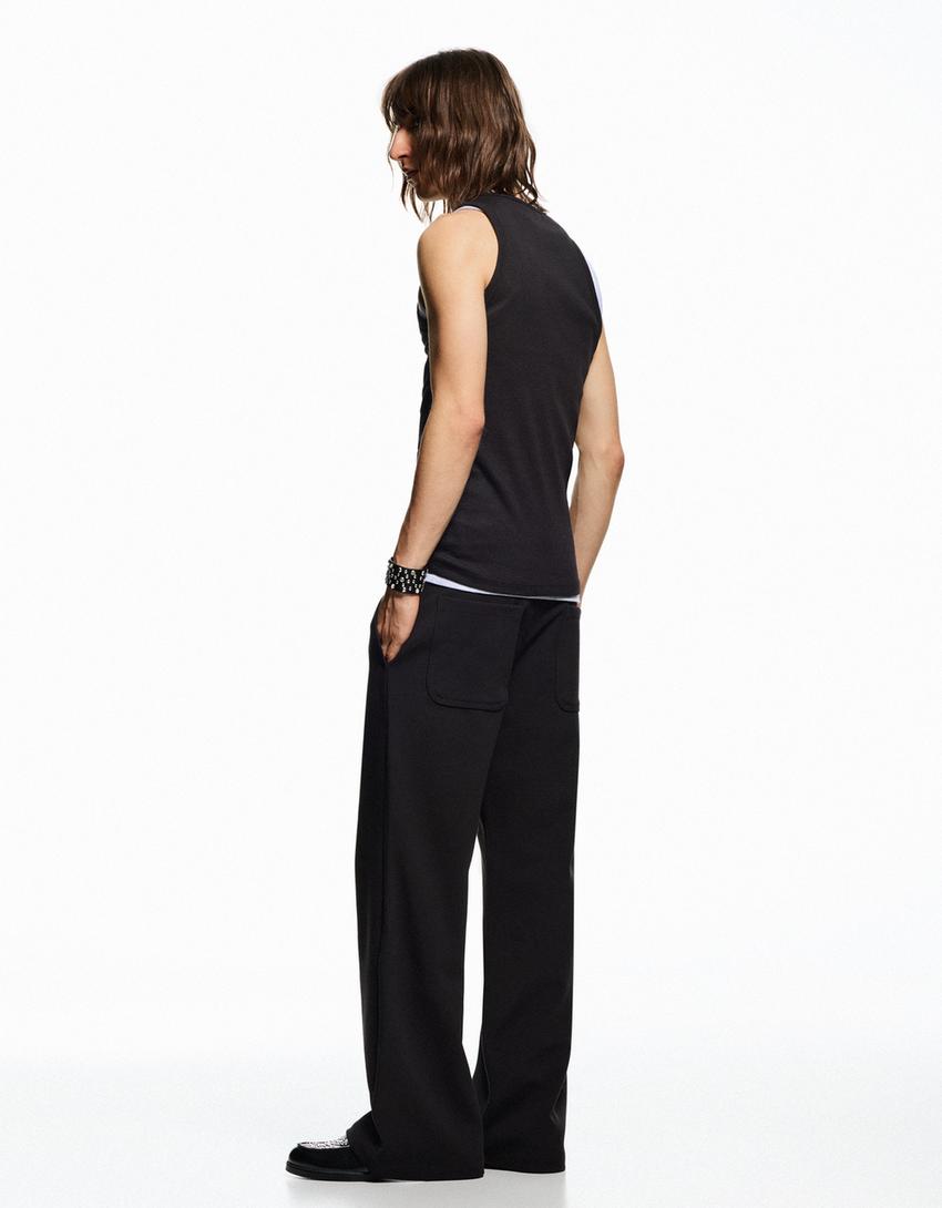Pantaloni flare fit tailored fit-Nero