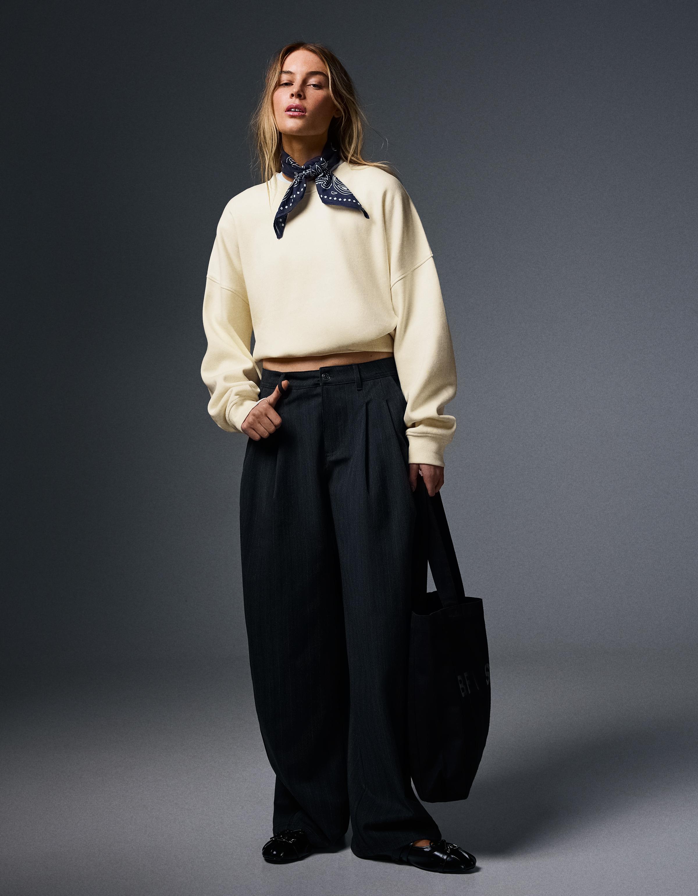 Round neck sweatshirt — Off white