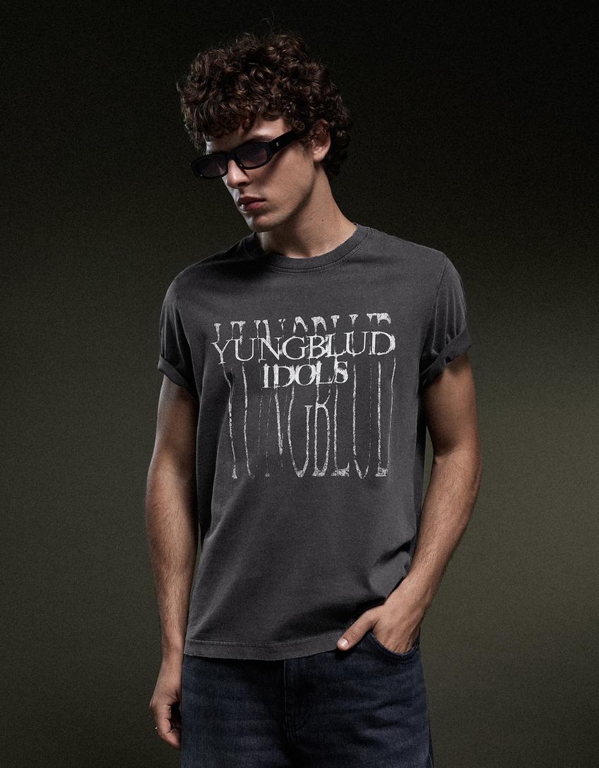 YUNGBLUD print short sleeve T-shirt-Black