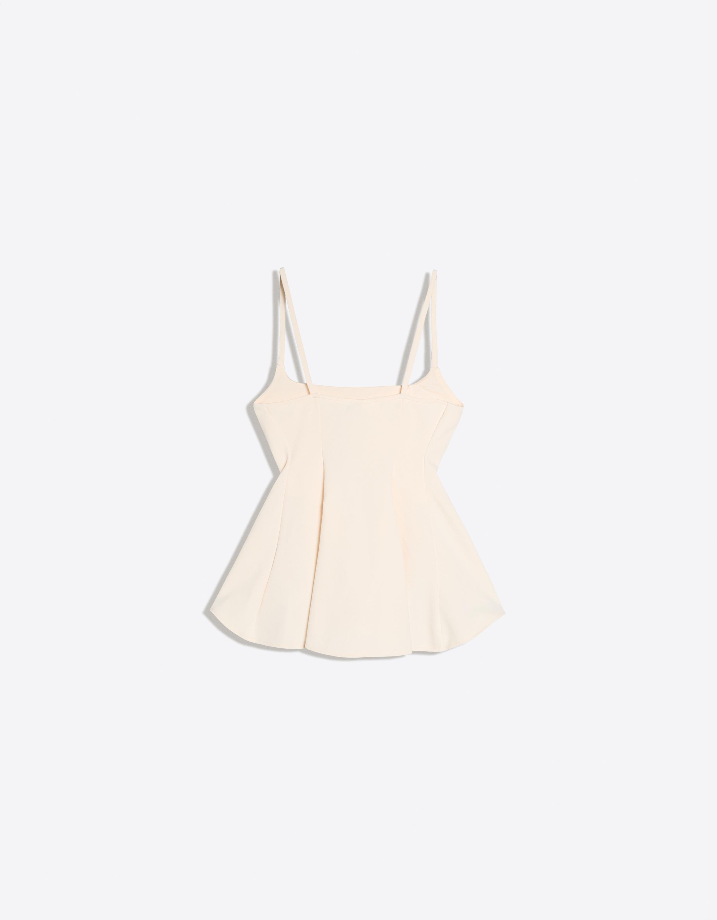 Ruffle strappy top — Cream