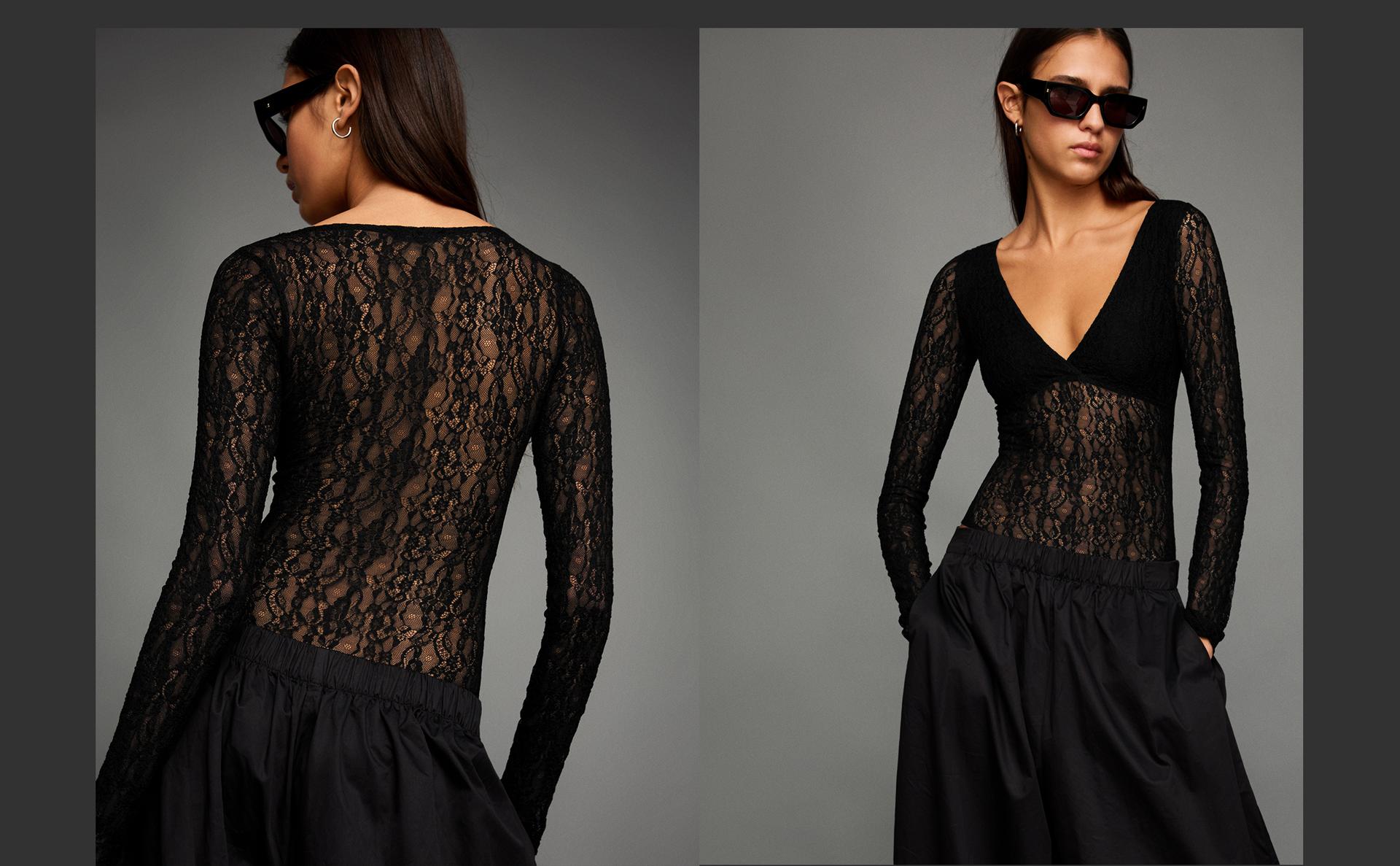 Long sleeve lace bodysuit