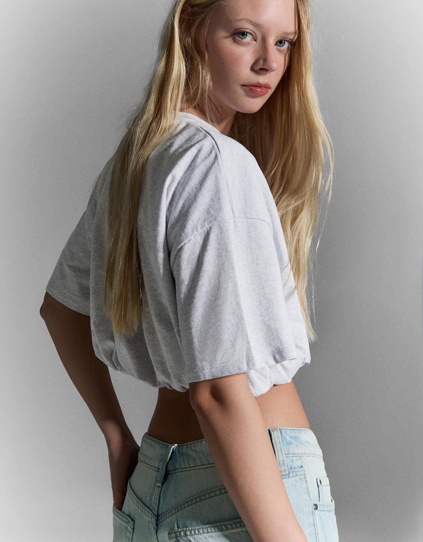 T-shirt manches courtes ballon-Gris