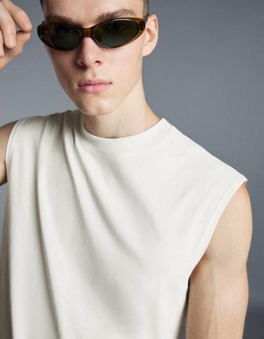 Worker sleeveless T-shirt — Sand 4