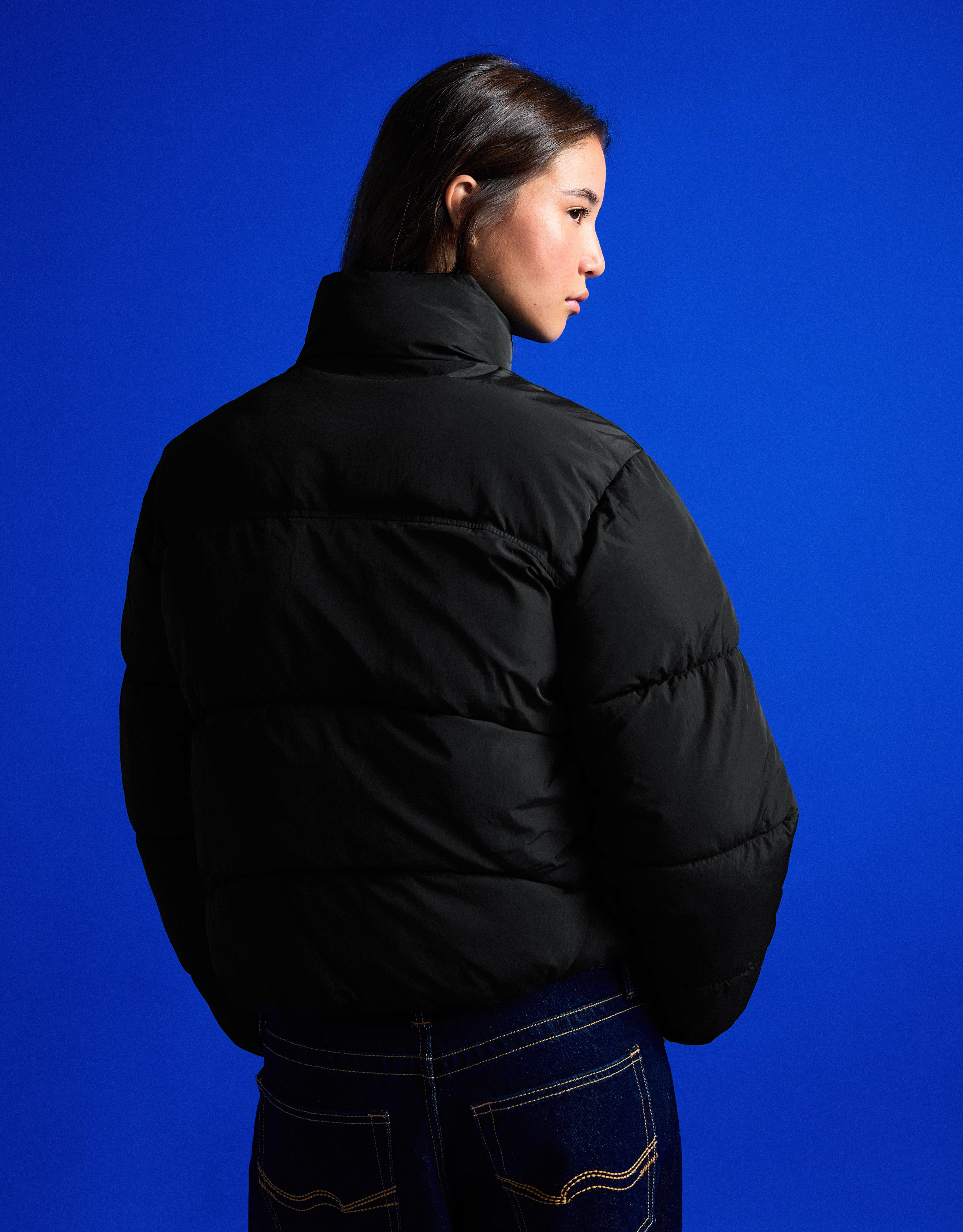 Water-repellent padded jacket — Black