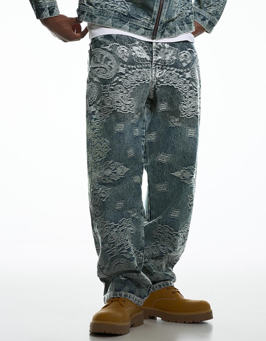 Jeans baggy fit ARIES X BERSHKA-Bleu lavé