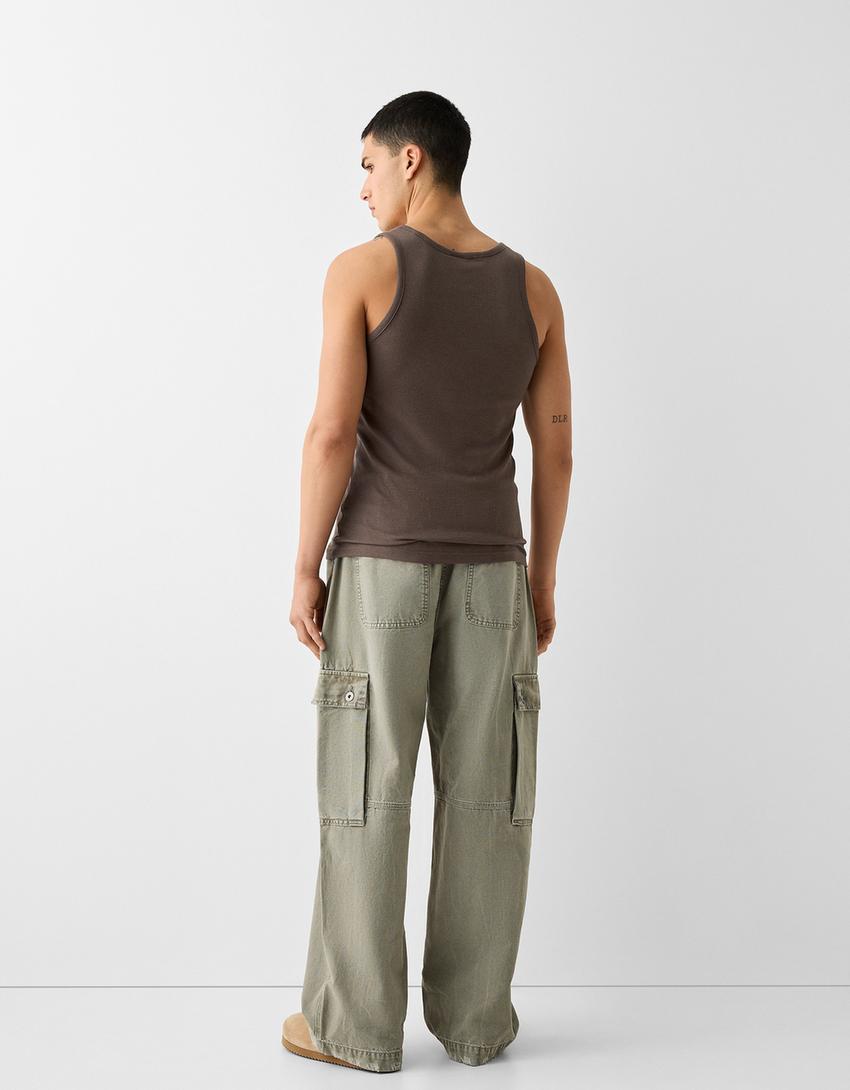 Débardeur rib-Marron-1