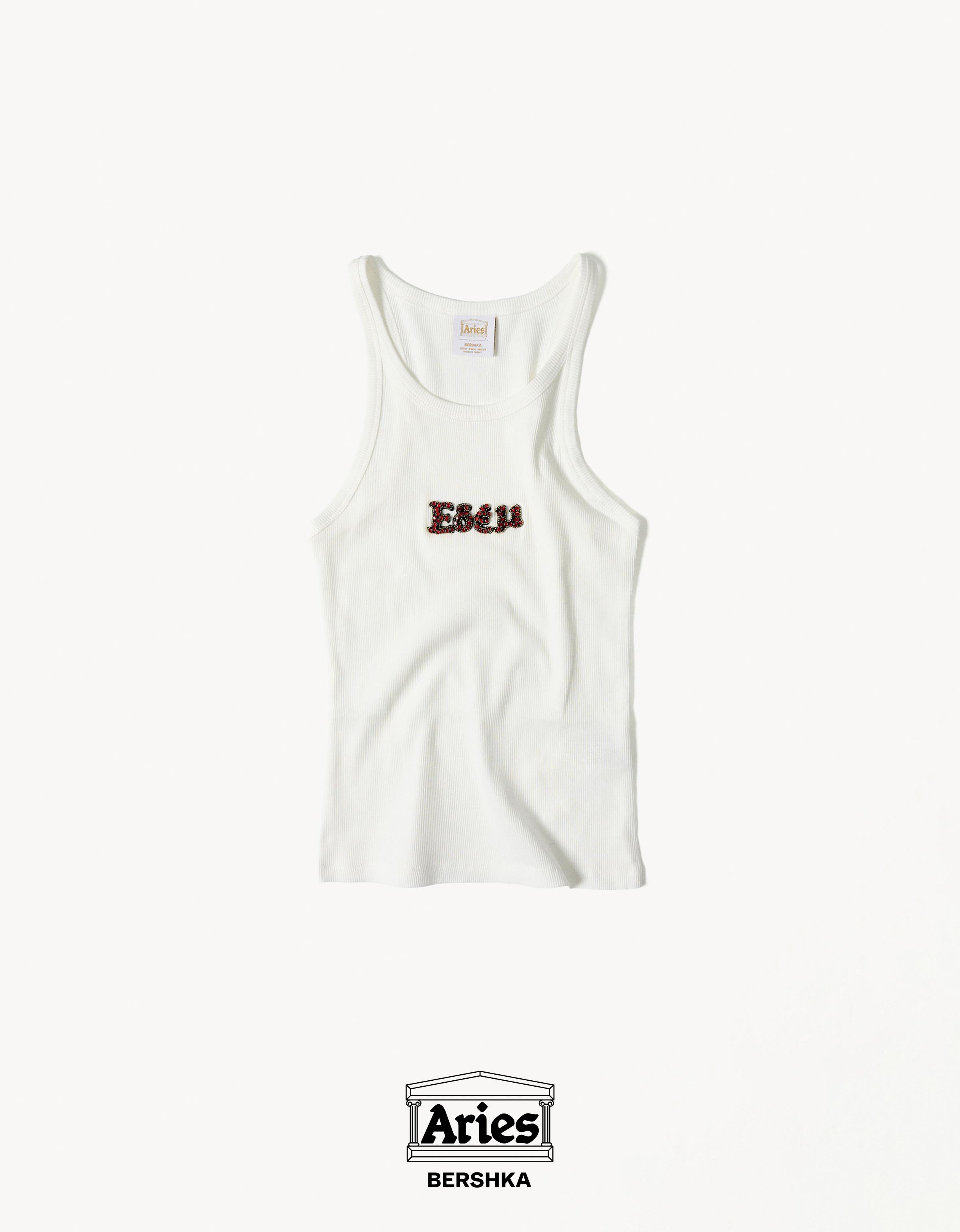 Bershka ARIES X BERSHKA baskılı askılı top görsel 7