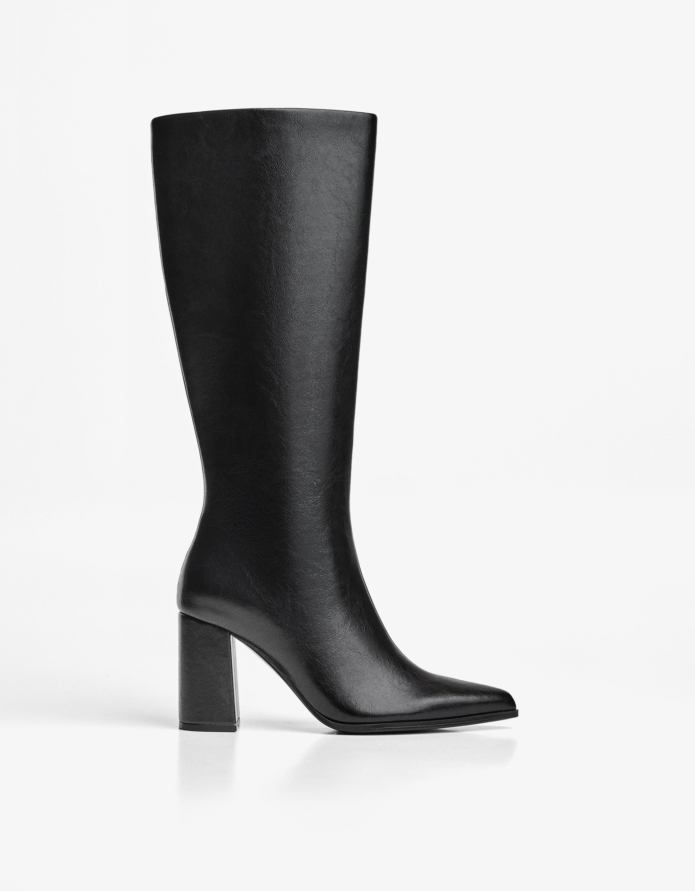 Bershka Stiefel Mit Breitem Absatz Damen 38 Schwarz