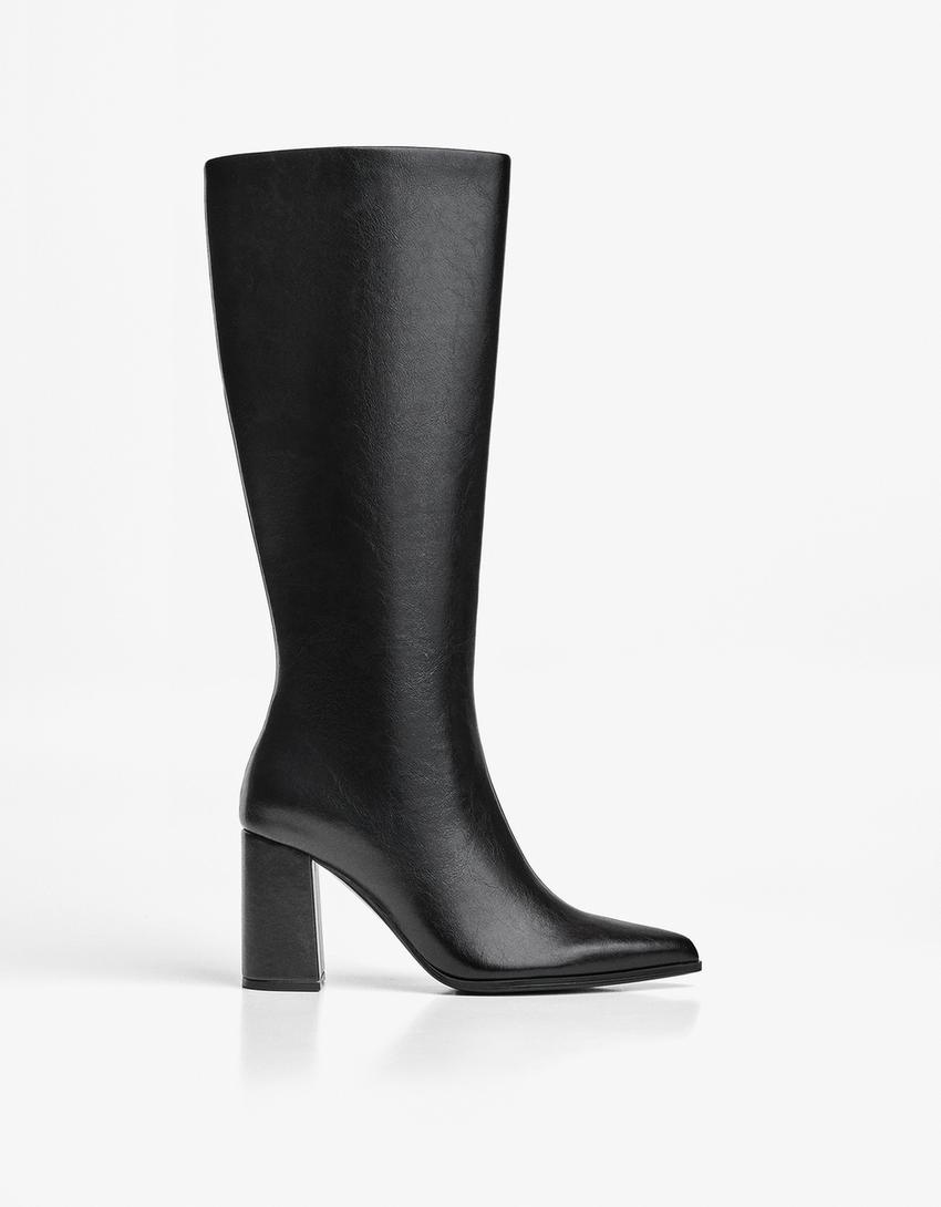 Block heel boots-BLACK-0