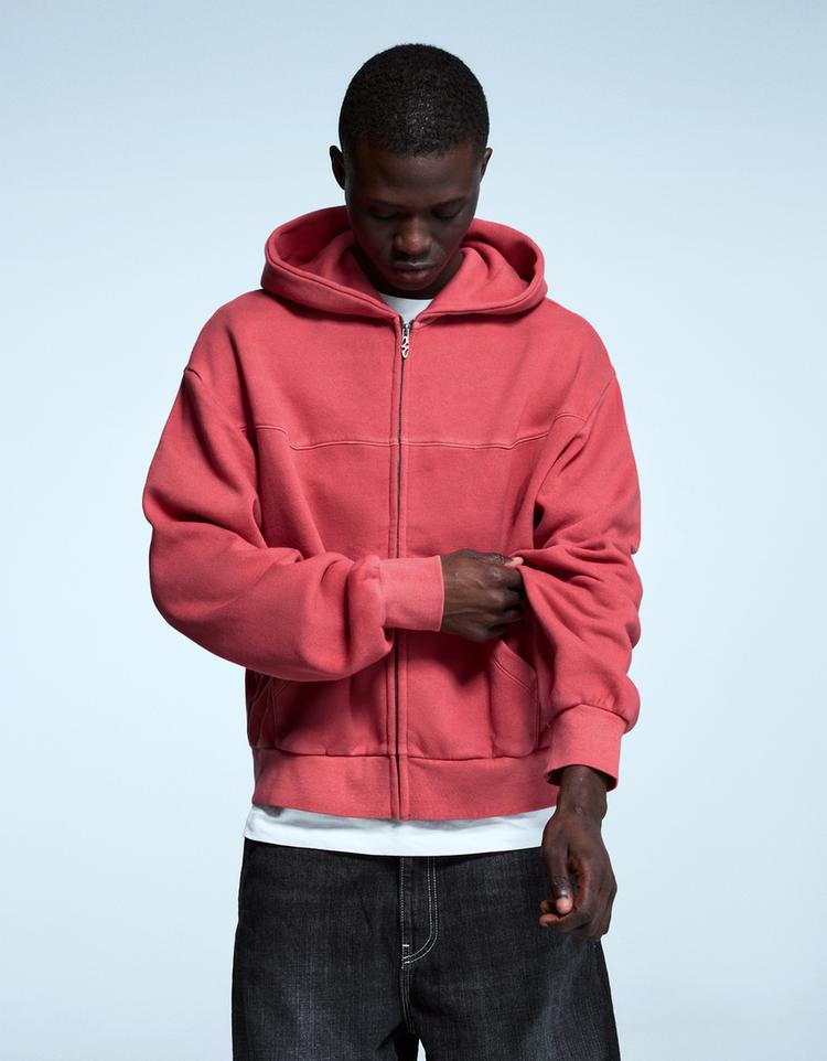 Sudadera cremallera boxy crop