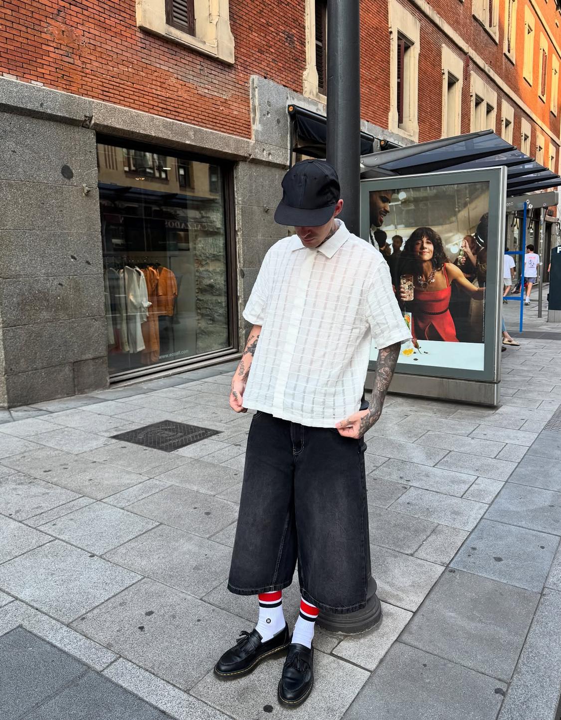 Super baggy denim Bermuda jorts