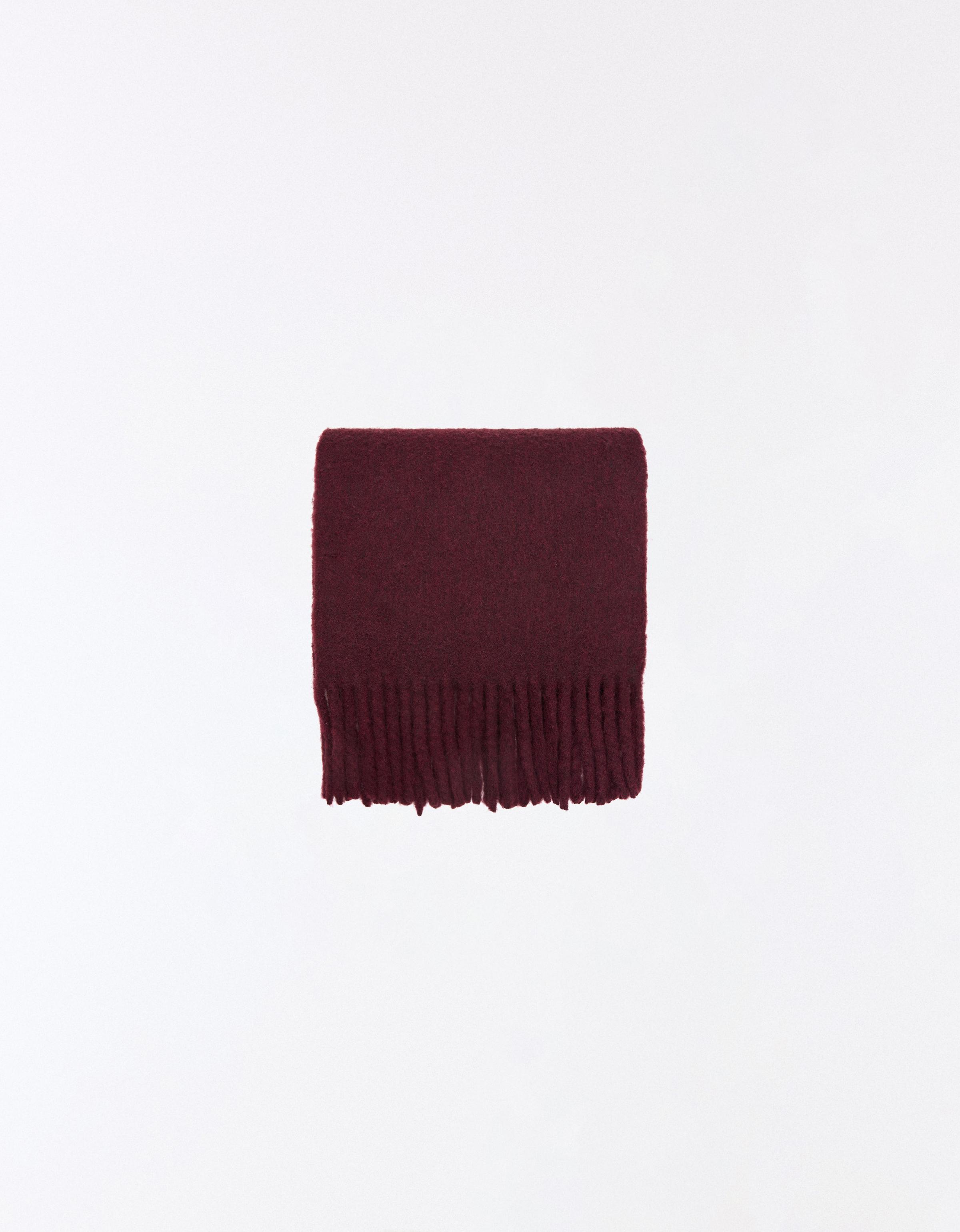 Chunky fringed scarf — Maroon