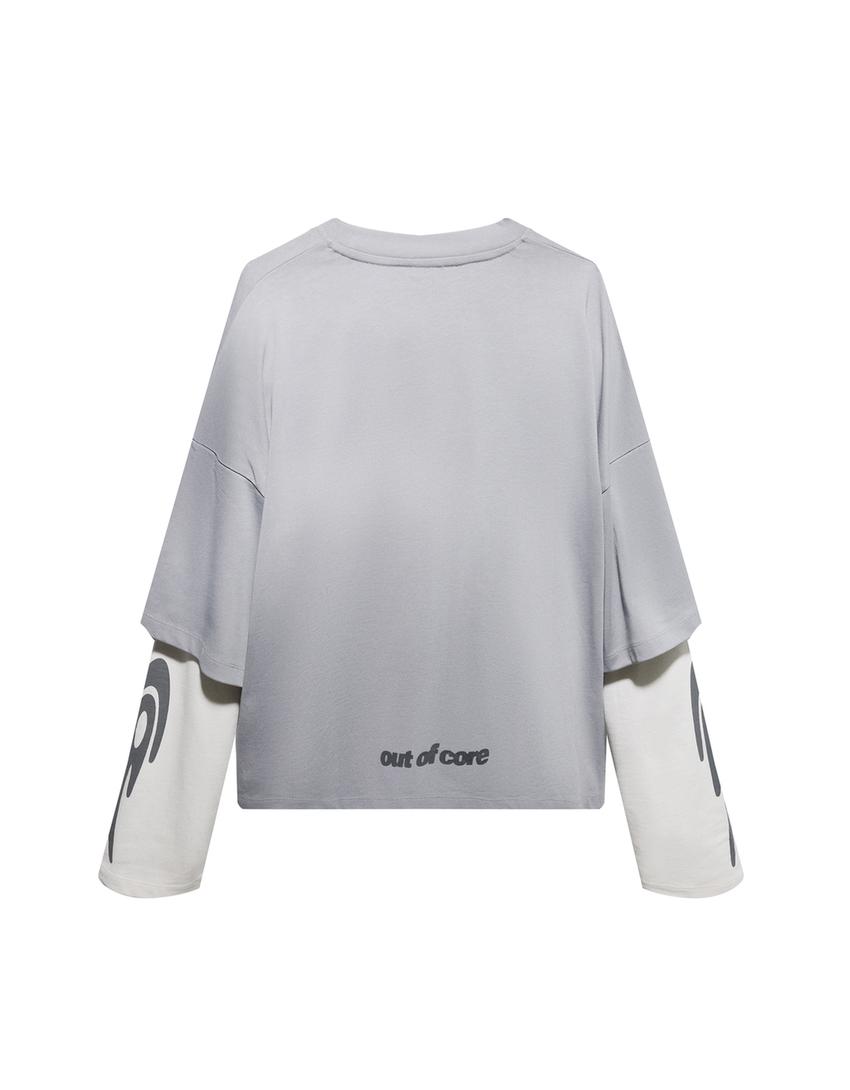 Langærmet T-shirt out of core-Mørk grå