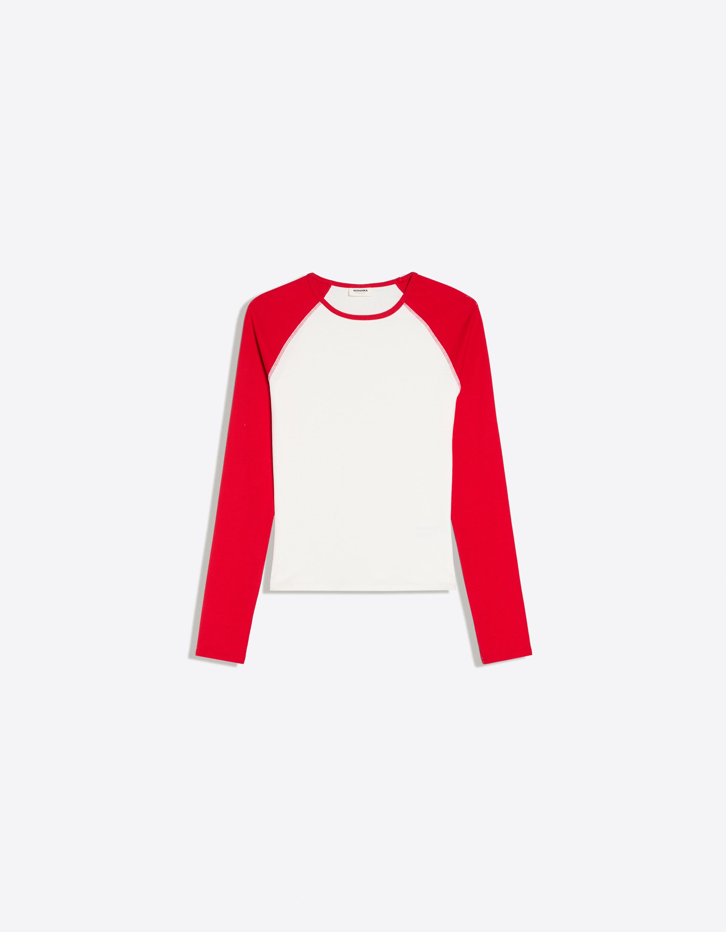 Long sleeve raglan T-shirt — Red