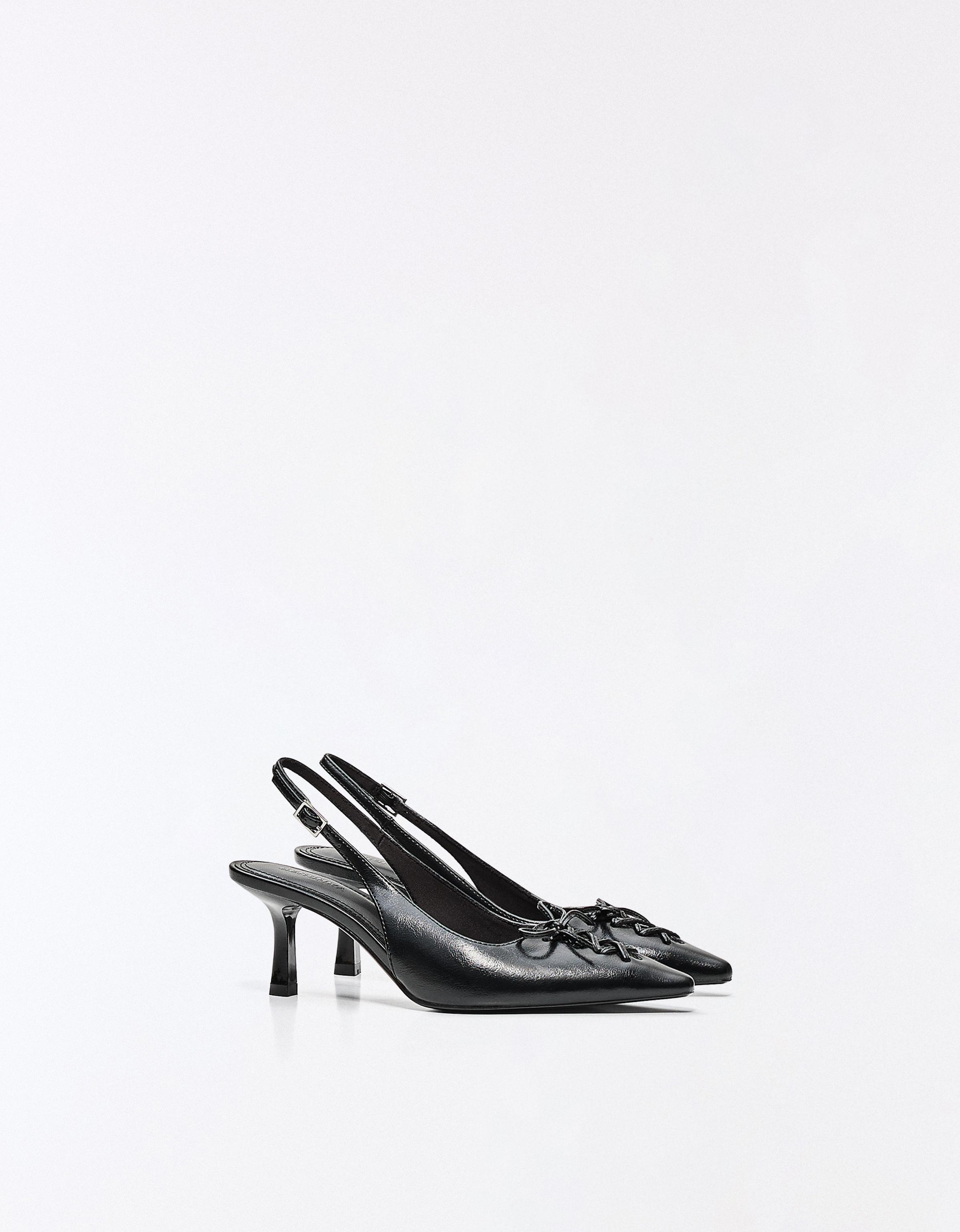 Bershka Zapato Kitten Corset Mujer Negro