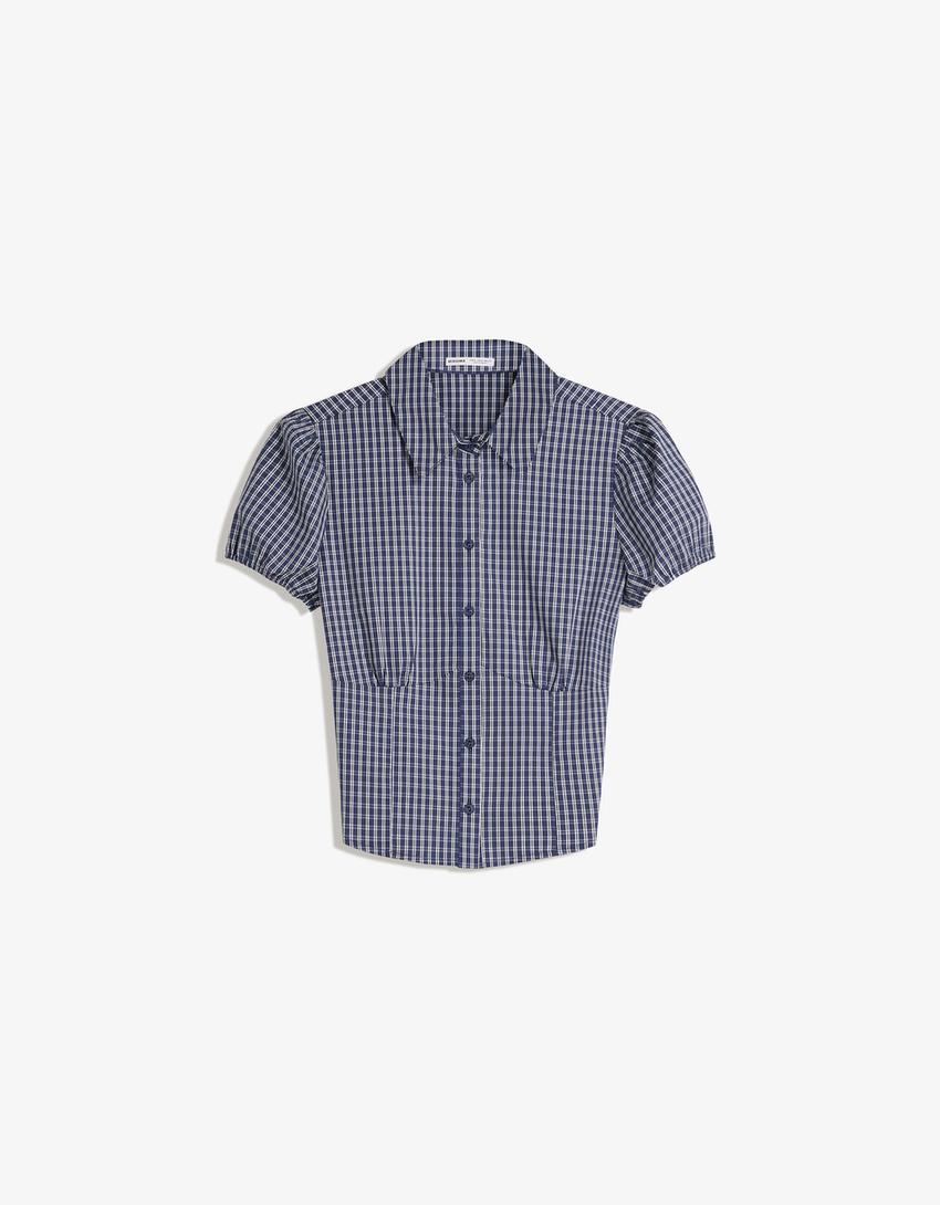 Short sleeve shirt-Washed out blue-3
