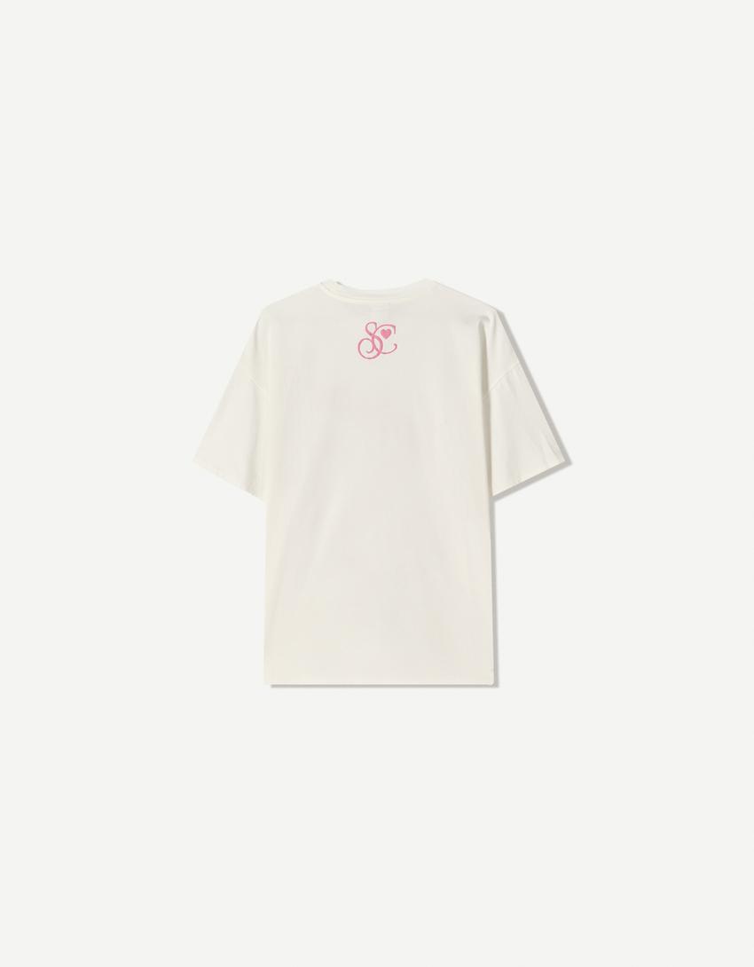 Camiseta Sabrina Carpenter manga corta-Blanco-5