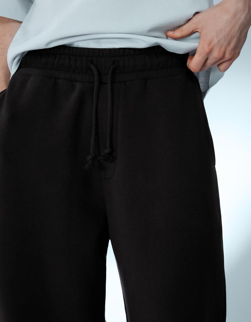 Balloon fit trousers-Black