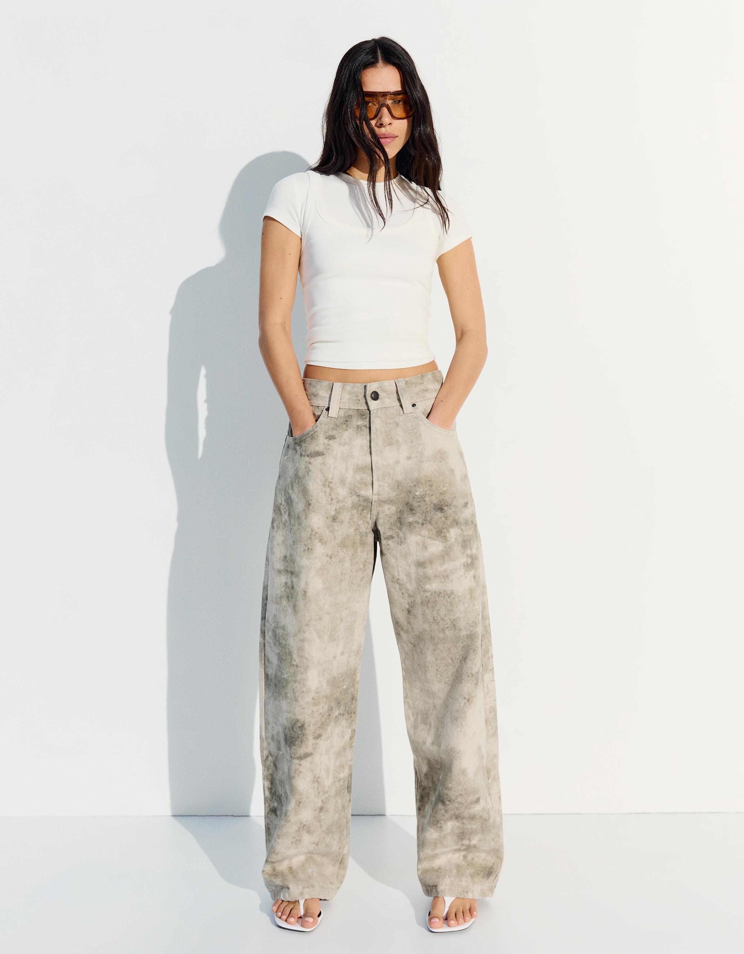 Baskılı super baggy fit pantolon - Görsel 27