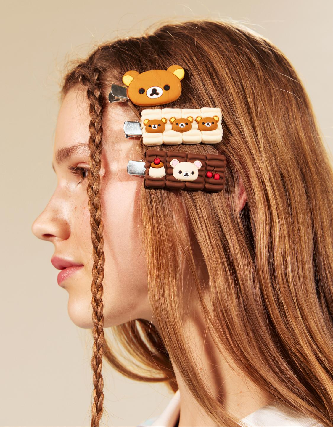 3-pack of Rilakkuma hair clips