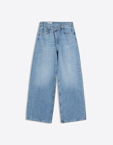 Crossover waist wide-leg jeans — Light blue 5