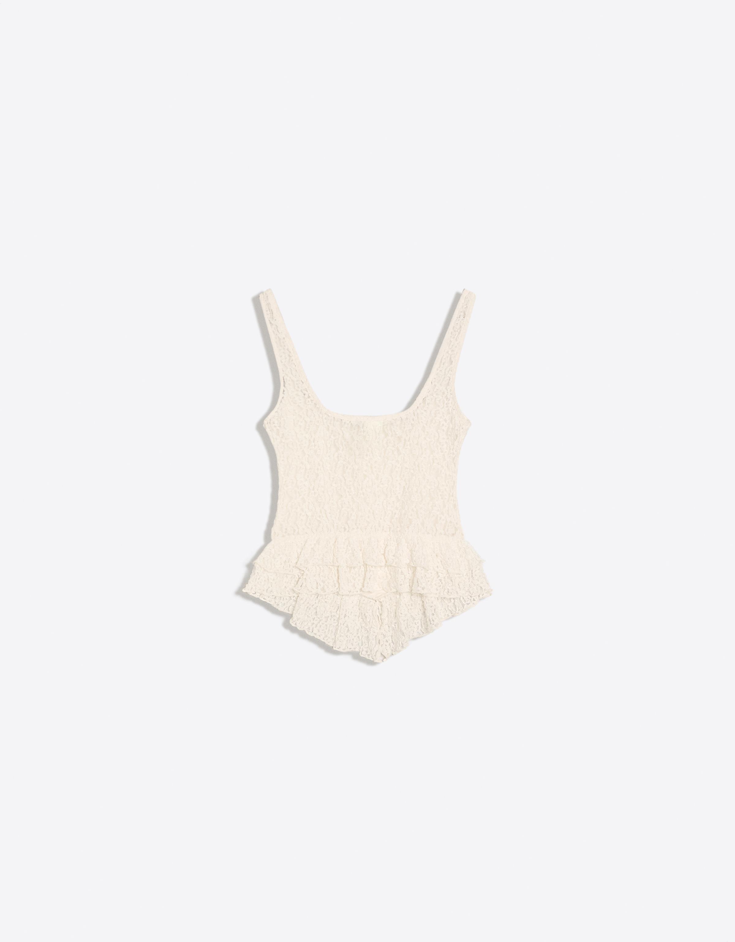 Rustic corset strappy top — Off white