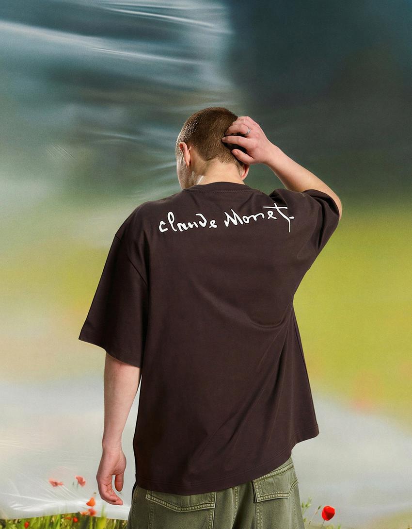 Claude Monet Les Iris Jaunes short sleeve T-shirt-Brown