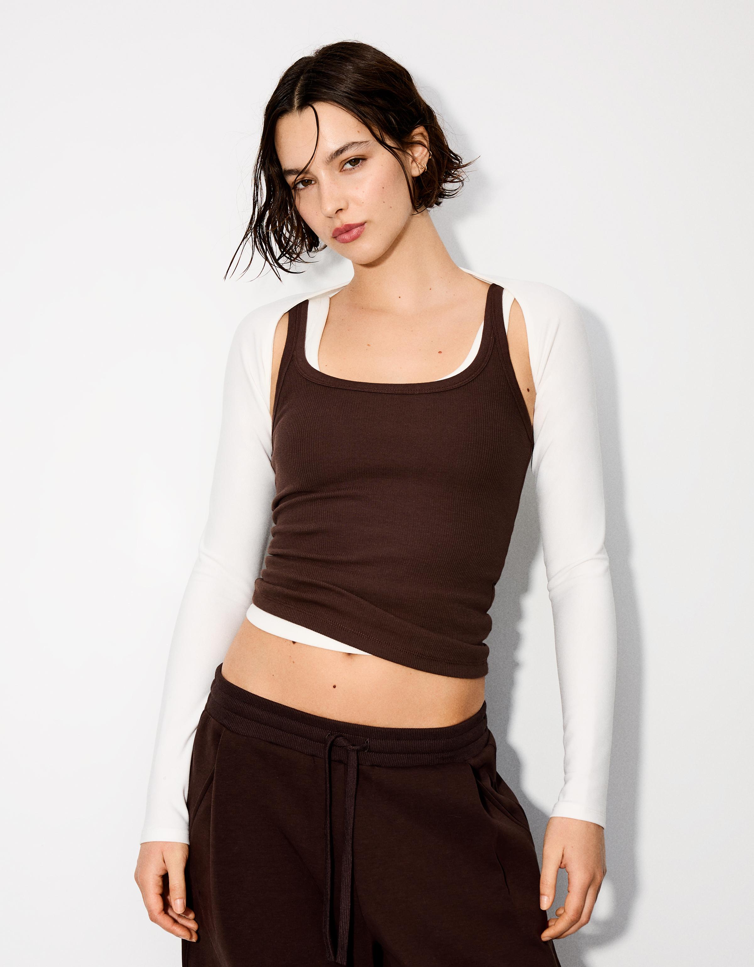 Long-sleeved bolero jumper jacket — Off white