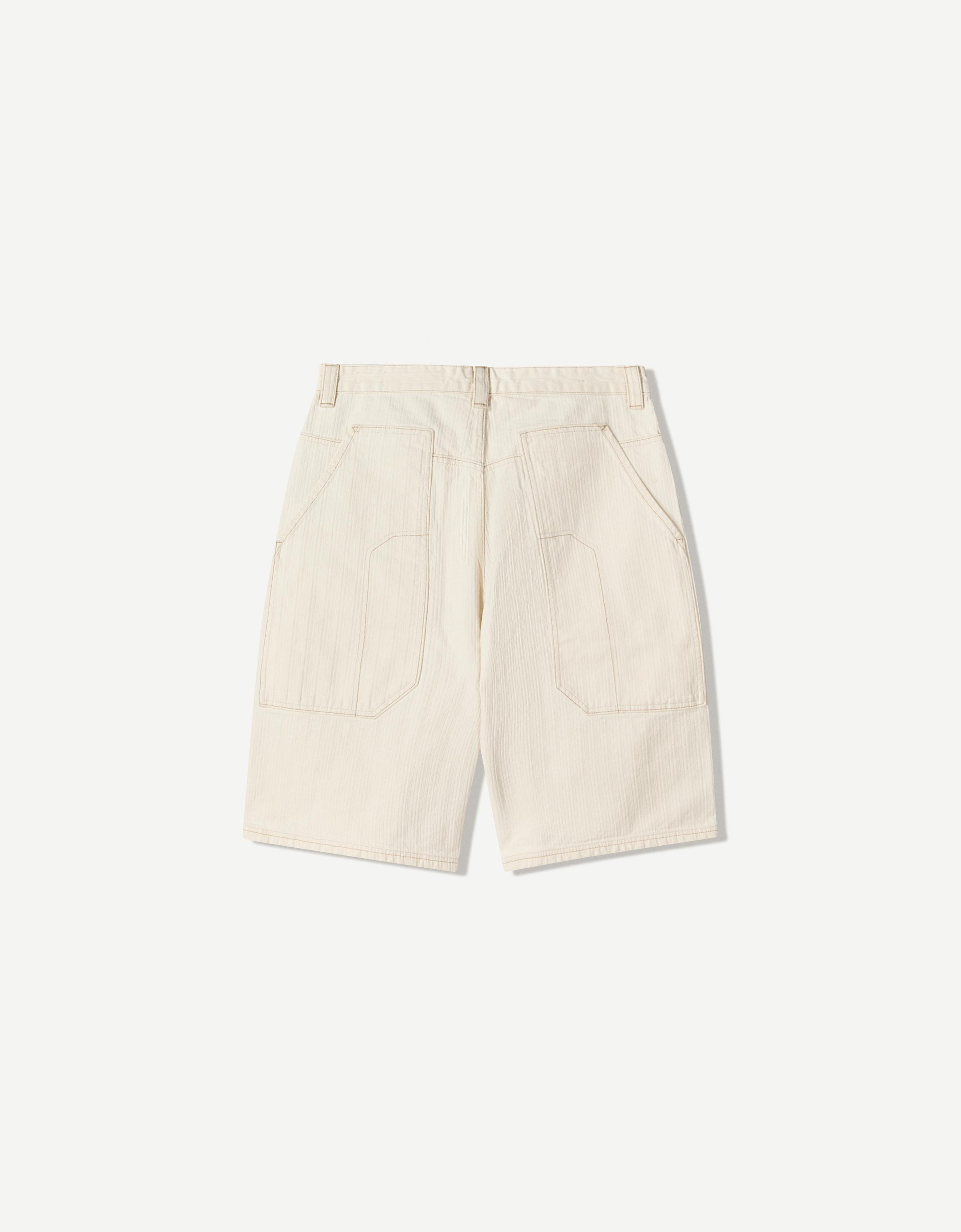 【BAON】[unisex] Accorri Carpenter Pintuck Bermuda Pants Carpenter skater Bermuda shorts - Shorts - Men | Bershka