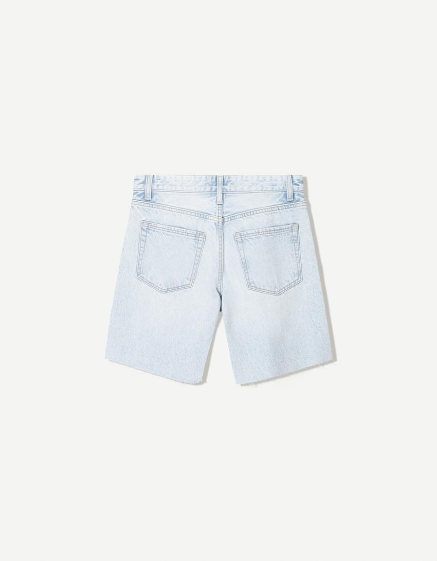 Bermuda en jean-Bleu clair