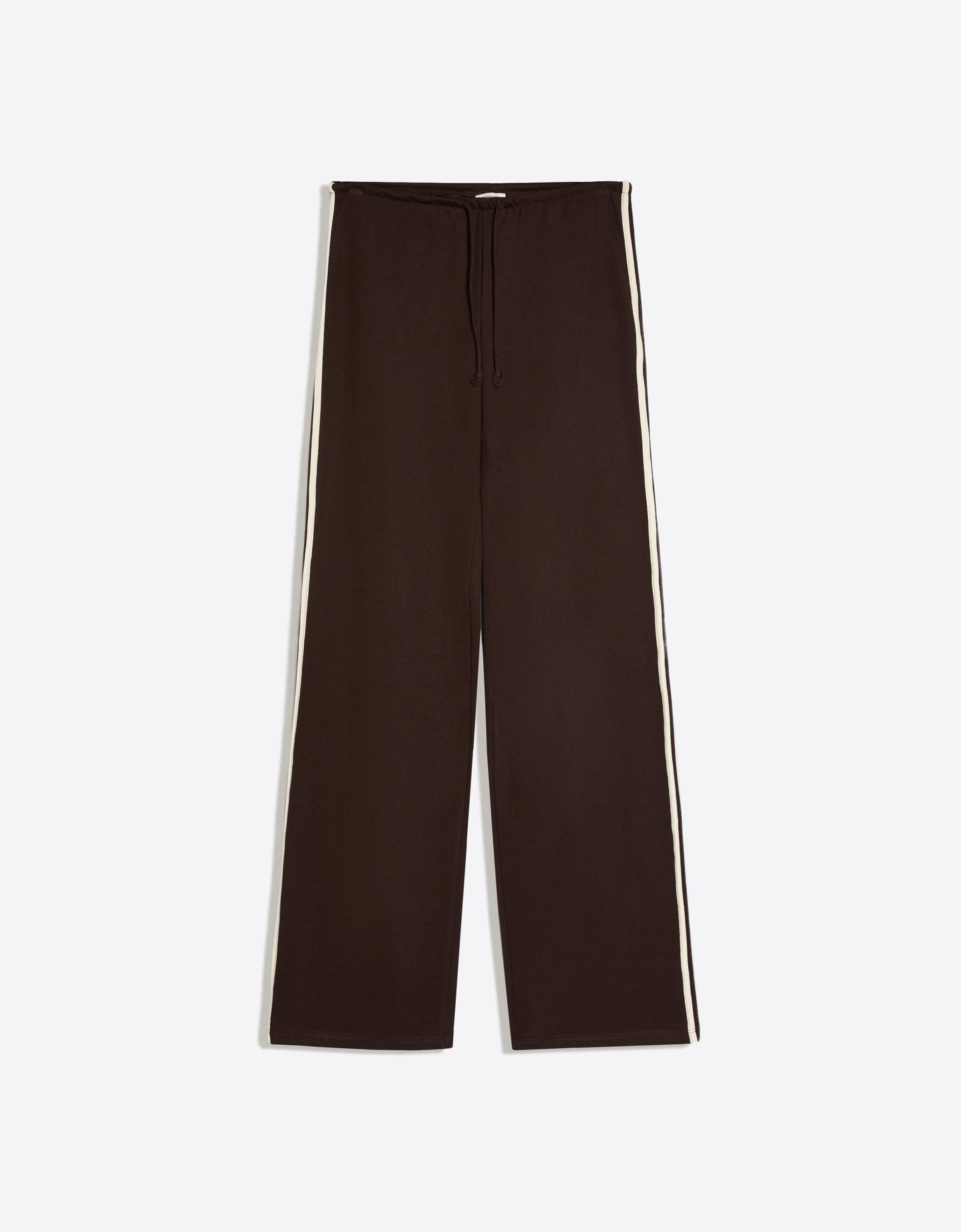 Side-stripe joggers — Brown