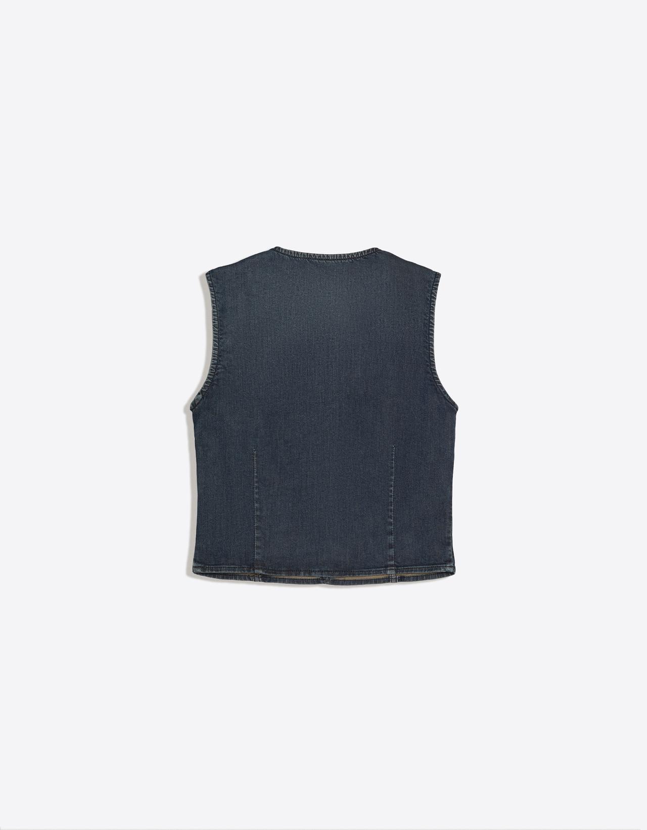 Button-up denim gilet — Light blue