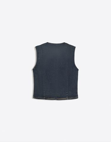 Button-up denim gilet — Light blue 6