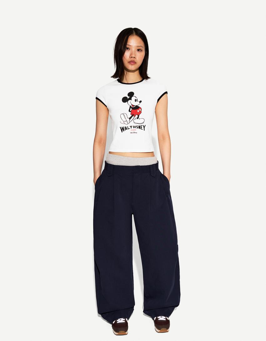 T-shirt Mickey de manga curta-Branco-1
