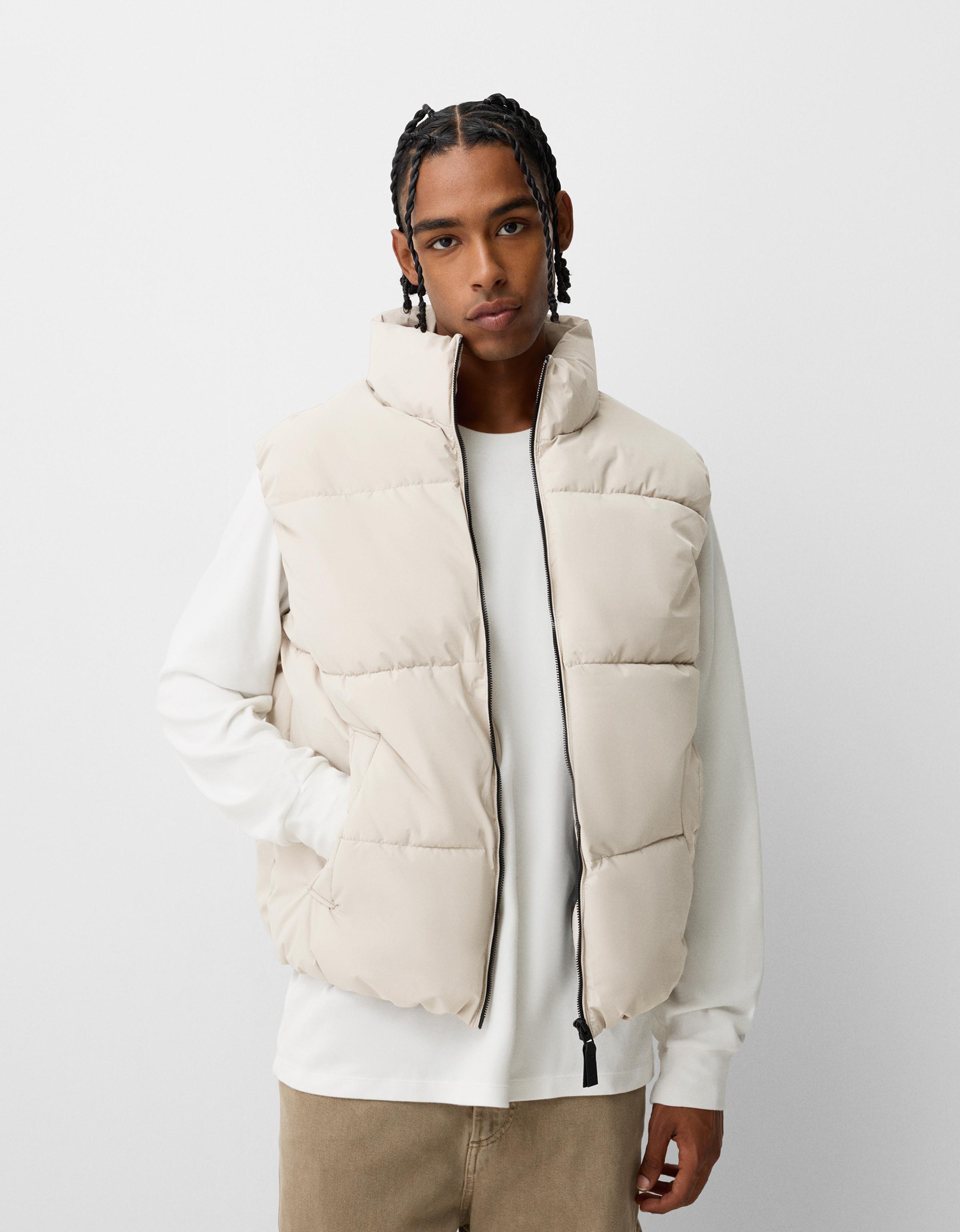 Cream puffer vest best sale