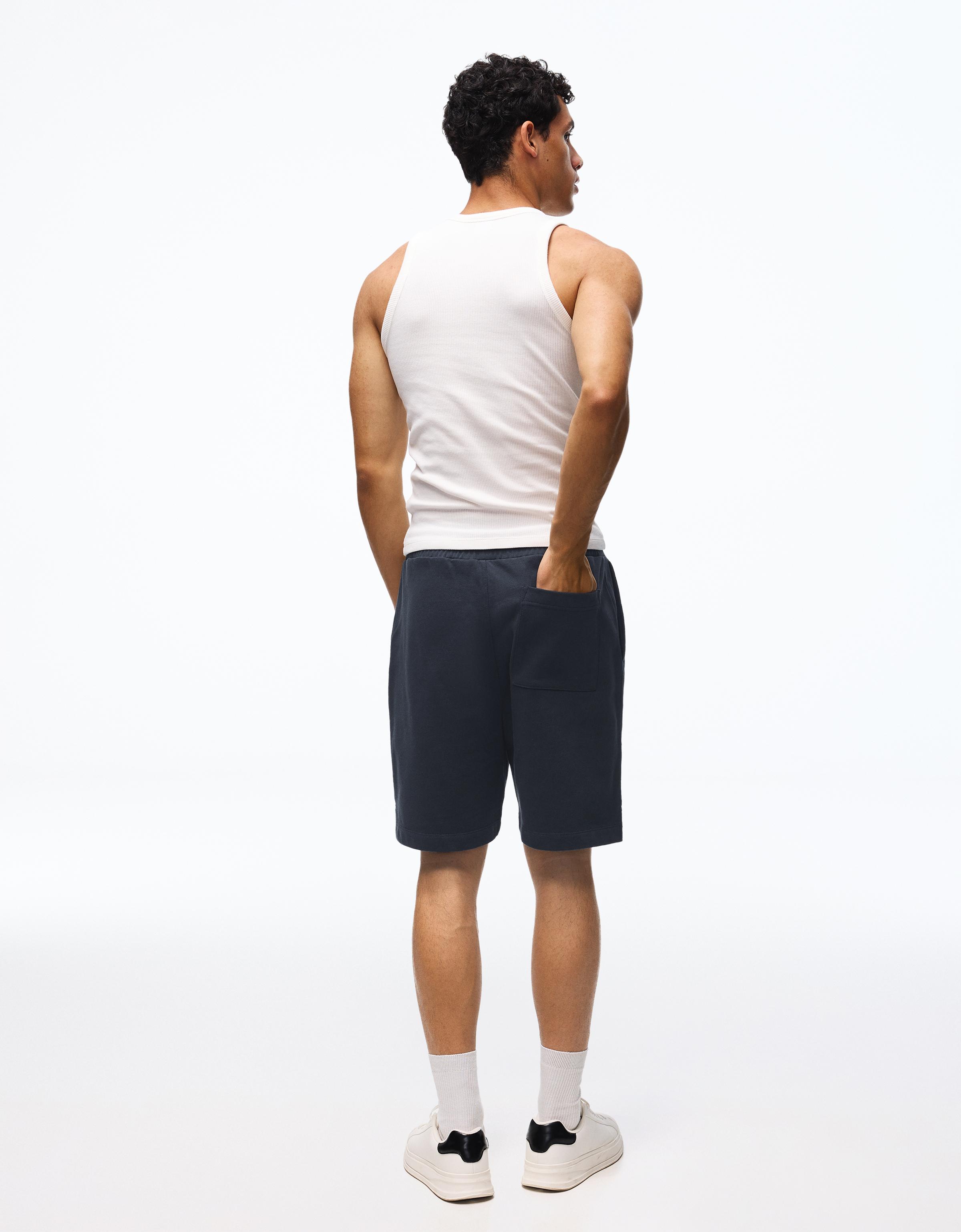 Plush Bermuda shorts — Navy