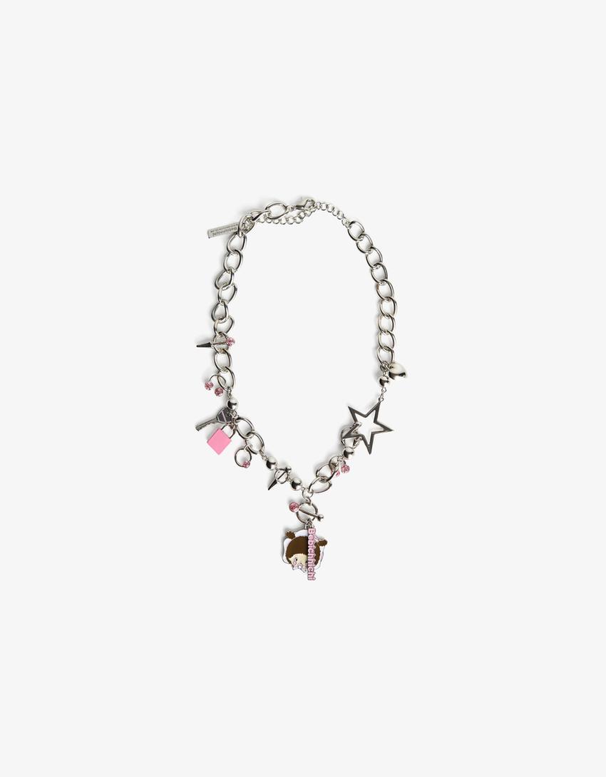Monchhichi necklace-Silver