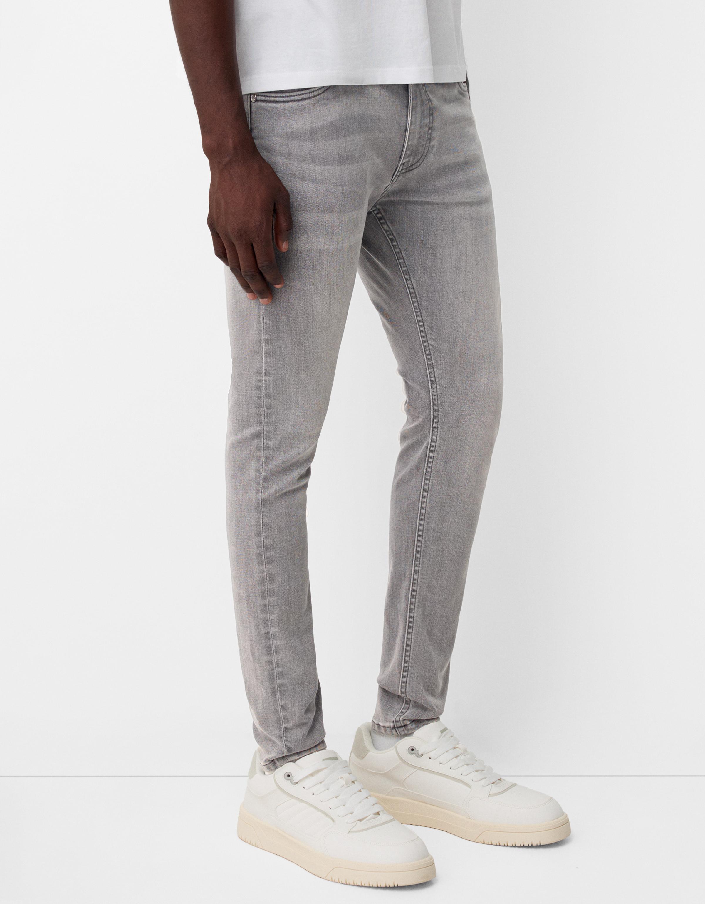 Bershka Super Skinny Jeans Herren 36 Grau