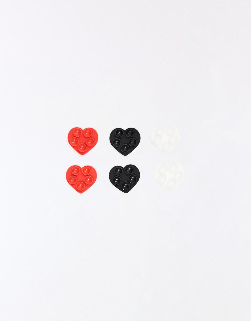 6’lı yıldız vantuz paketi-Kırmızı