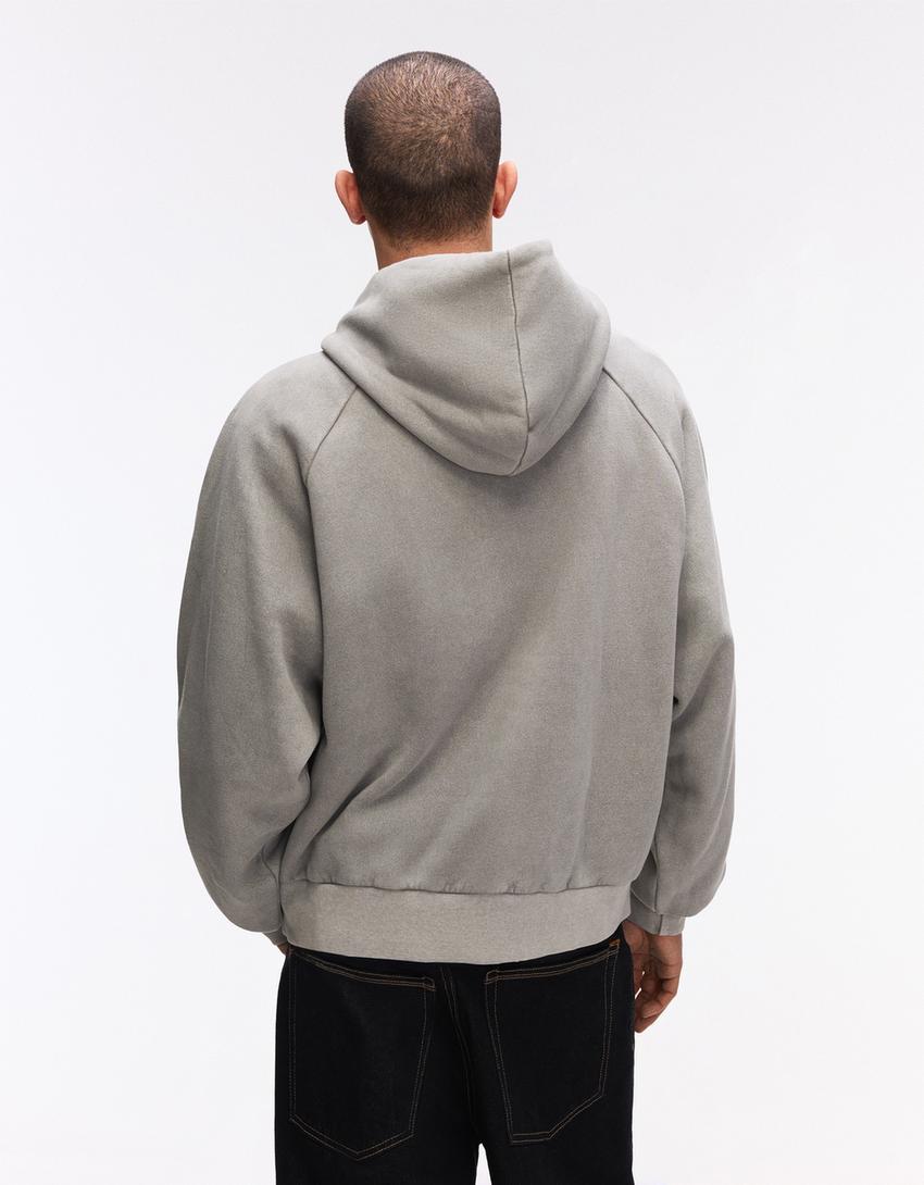 Bluza boxy z kapturem-Szary