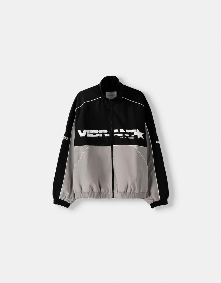 Blouson color block-Noir-4