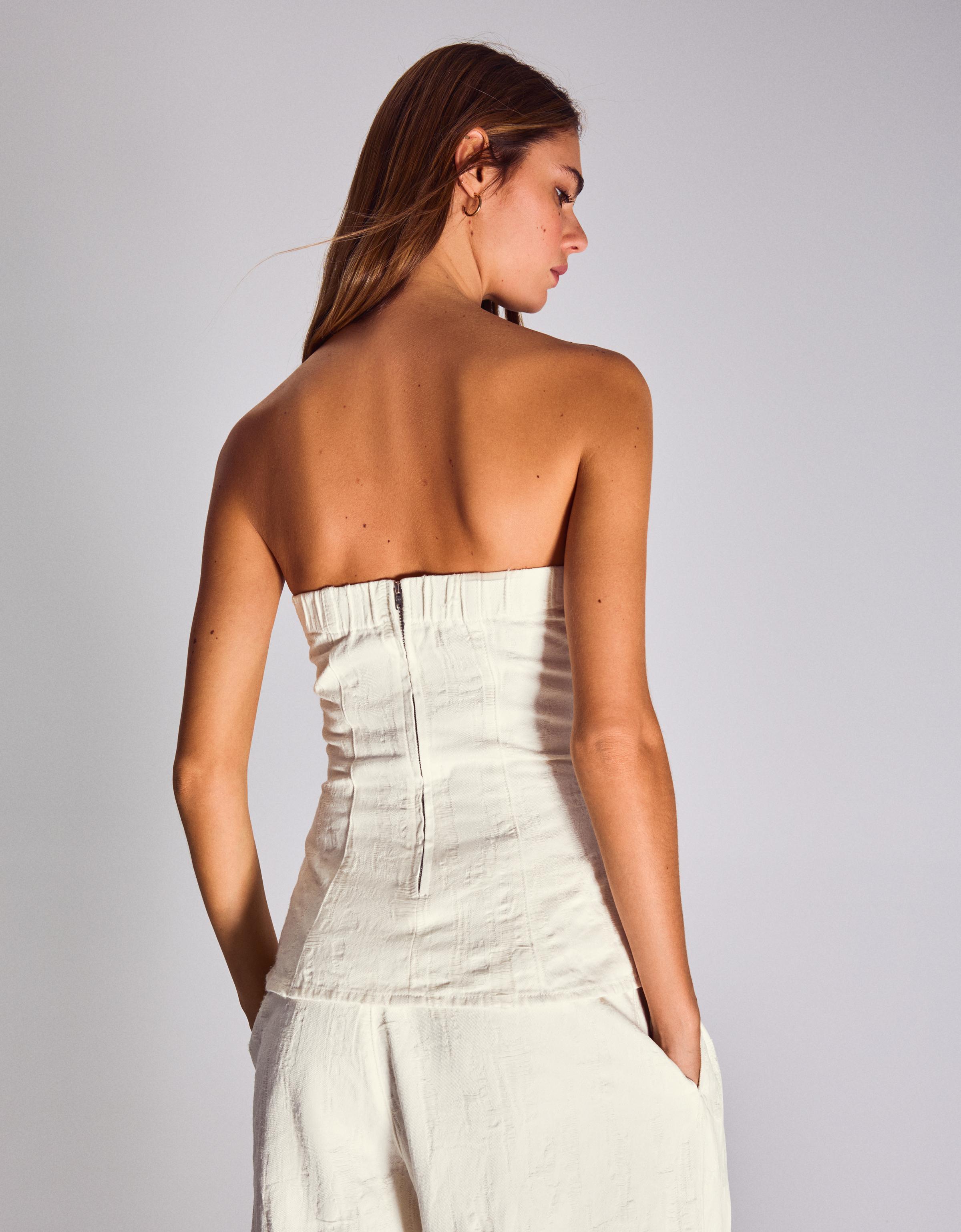 Denim bandeau top - Görsel 14