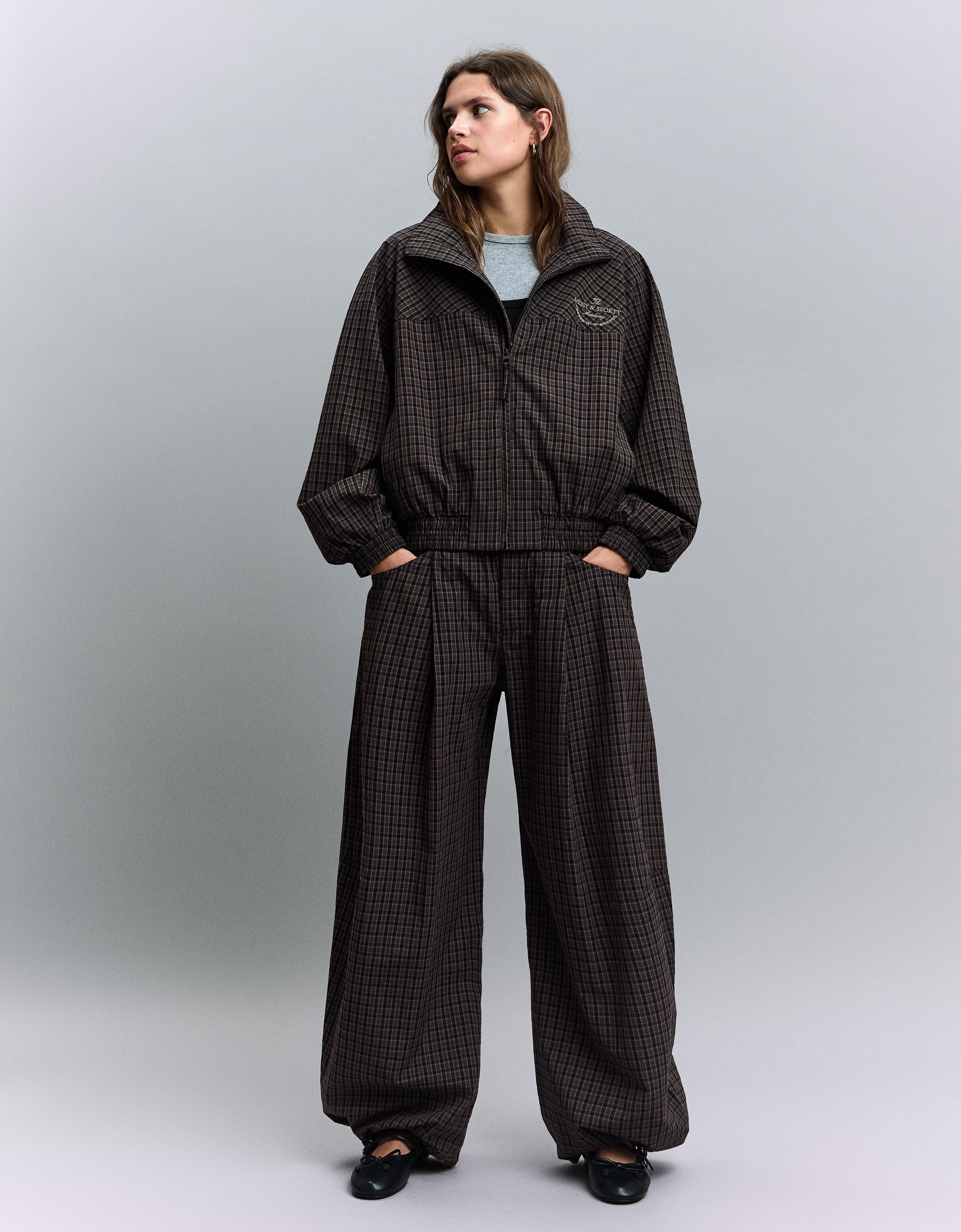 Kareli paraşüt pantolon - Görsel 2